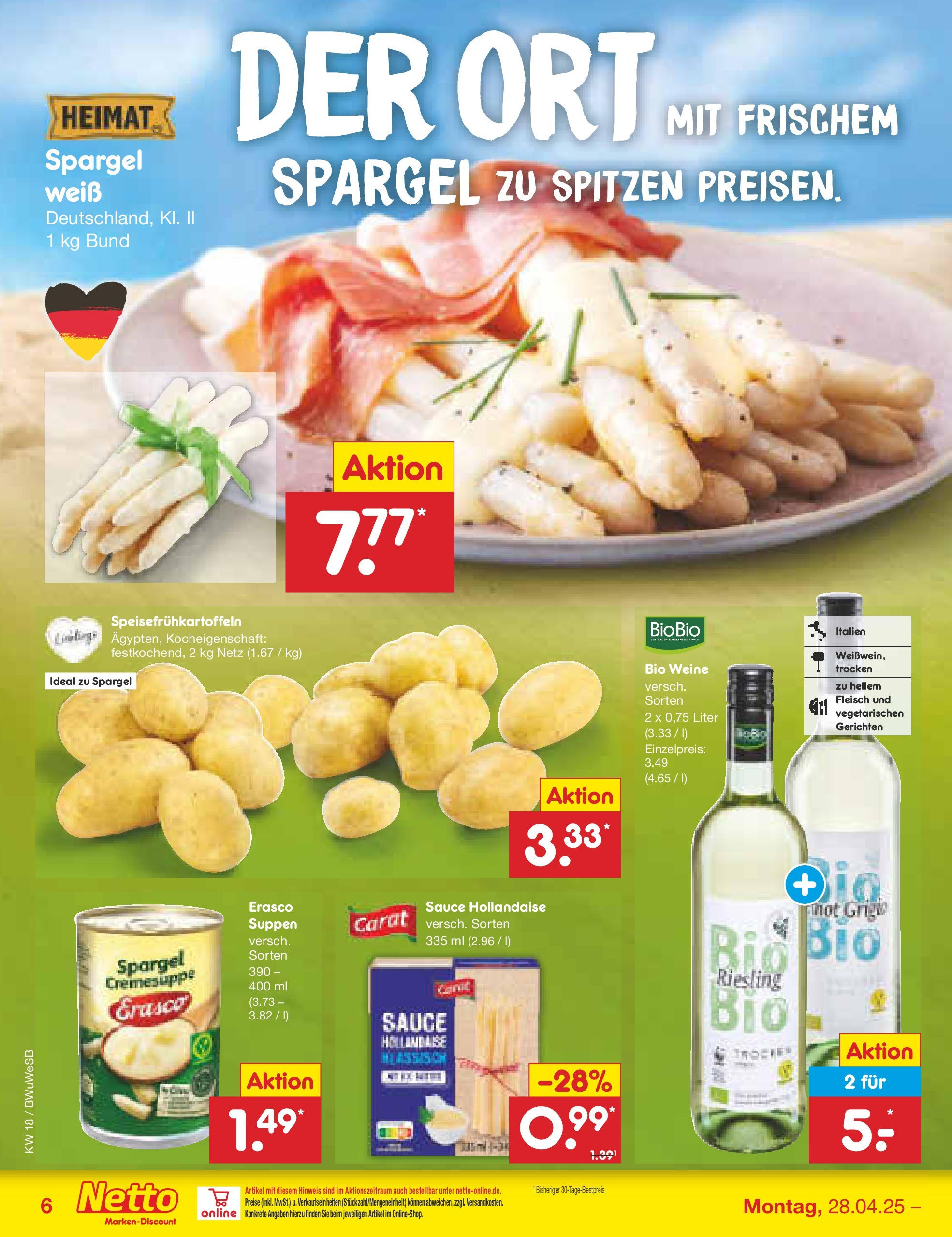 Netto Marken-Discount - Netto: Wochenangebote (ab 27.04.2025) » Angebote | Seite: 6 | Produkte: Spargel, Erasco, Fleisch Netto Marken-Discount - Netto: Wochenangebote (ab 27.04.2025) » Angebote | Seite: 6 | Produkte: Spargel, Erasco, Fleisch