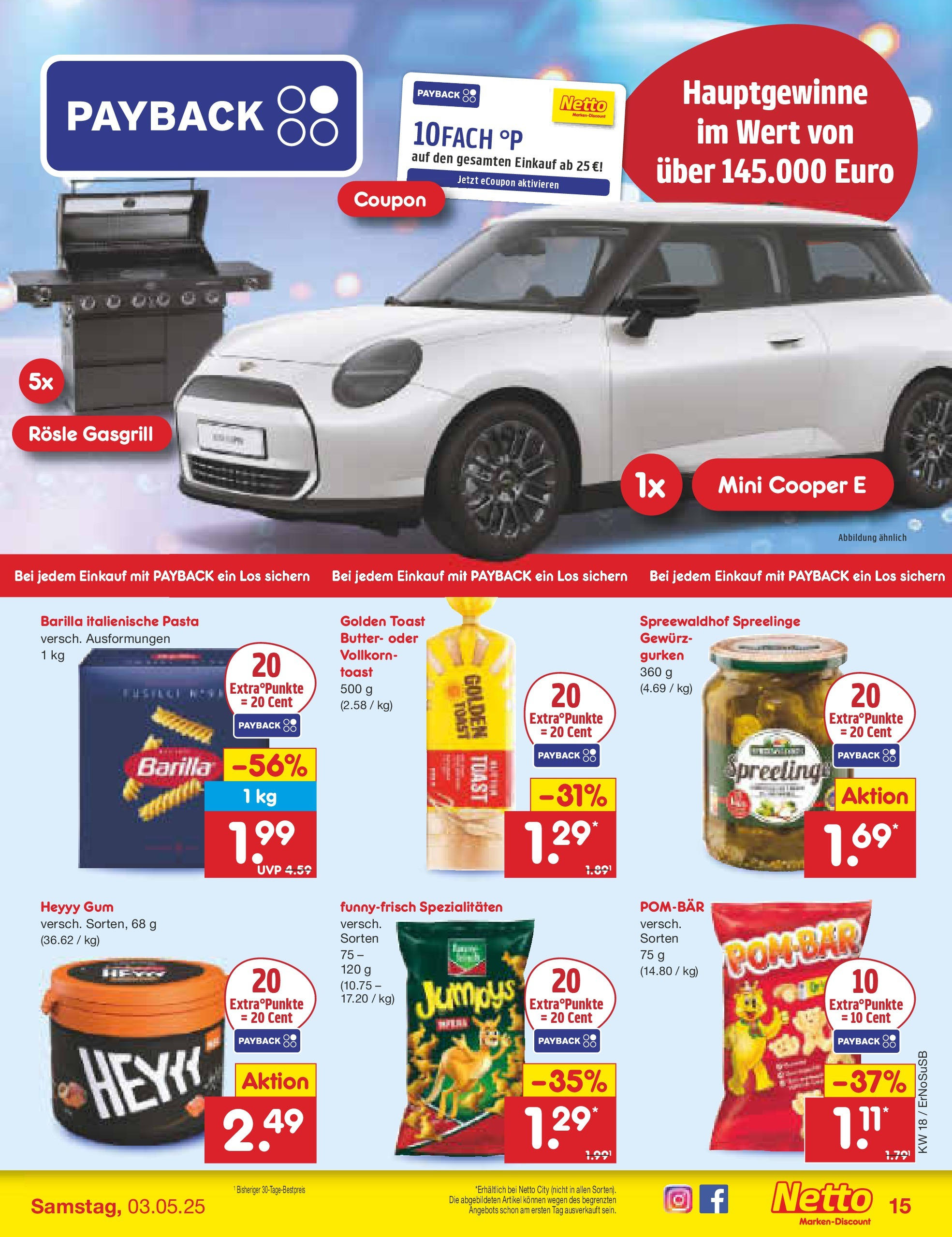 Netto Marken-Discount - Netto: Wochenangebote (ab 27.04.2025) » Angebote | Seite: 15 | Produkte: Butter, POM-BÄR, Pasta, Chips Netto Marken-Discount - Netto: Wochenangebote (ab 27.04.2025) » Angebote | Seite: 15 | Produkte: Butter, POM-BÄR, Pasta, Chips