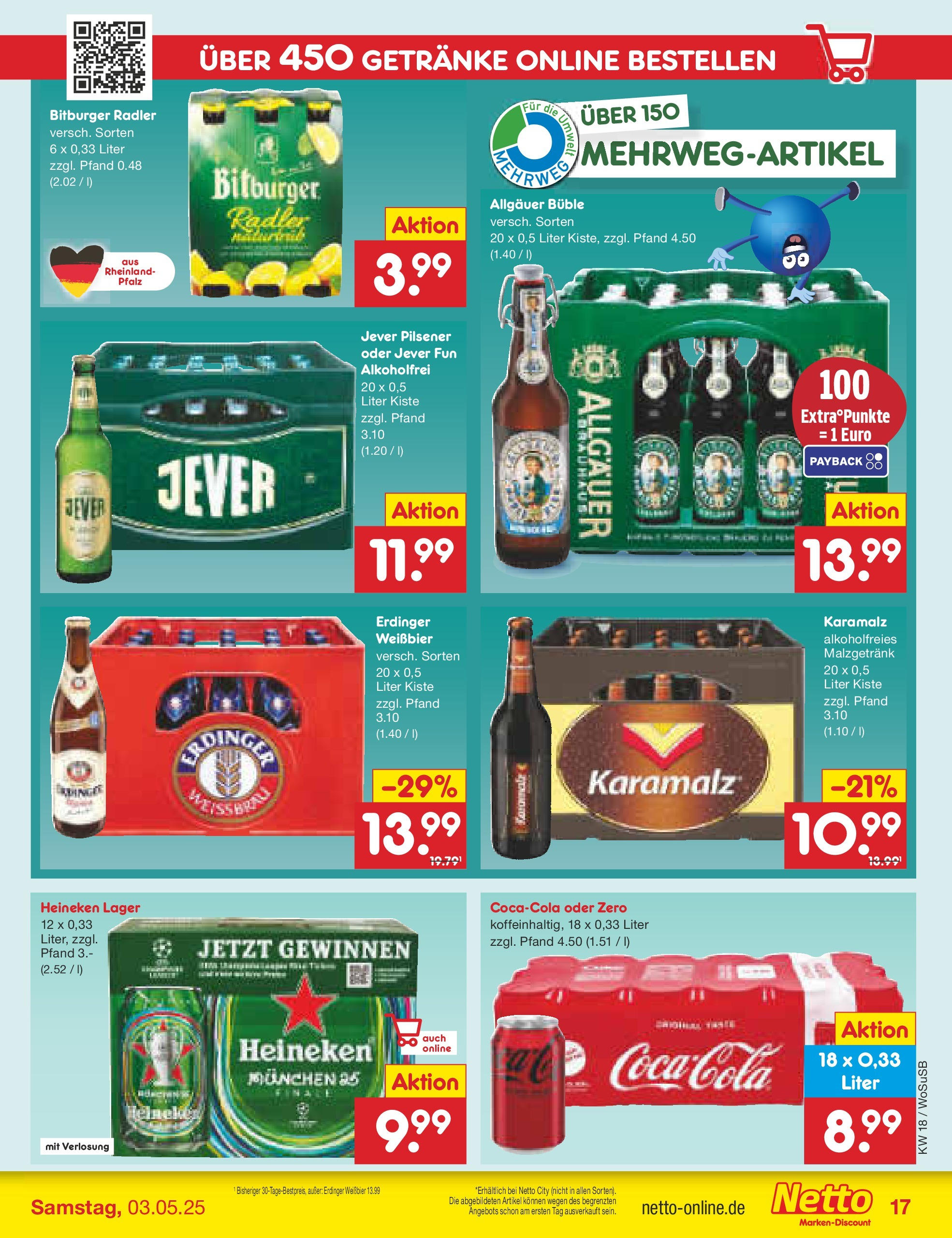 Netto Marken-Discount - Netto: Wochenangebote (ab 27.04.2025) » Angebote | Seite: 17 | Produkte: Coca cola, Erdinger, Cola, Radler Netto Marken-Discount - Netto: Wochenangebote (ab 27.04.2025) » Angebote | Seite: 17 | Produkte: Coca cola, Erdinger, Cola, Radler