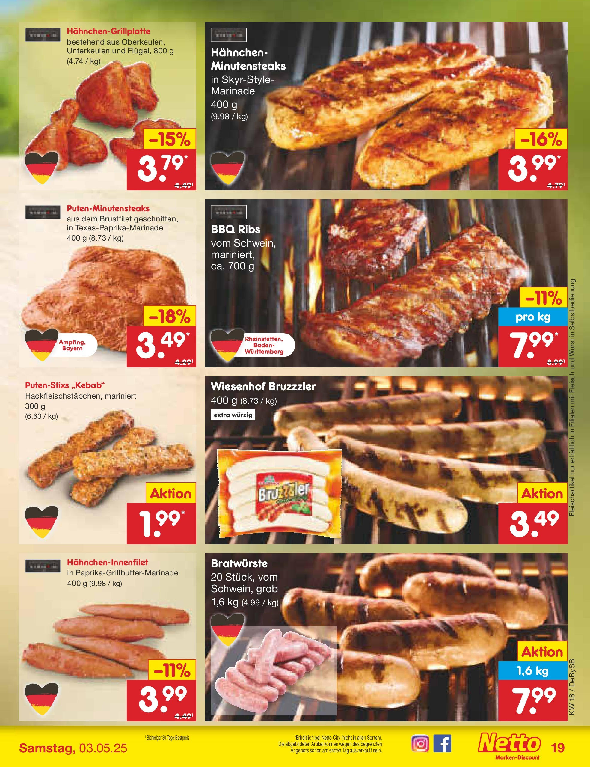 Netto Marken-Discount - Netto: Wochenangebote (ab 27.04.2025) » Angebote | Seite: 19 | Produkte: Hahnchen, Wurst, Fleisch Netto Marken-Discount - Netto: Wochenangebote (ab 27.04.2025) » Angebote | Seite: 19 | Produkte: Hahnchen, Wurst, Fleisch