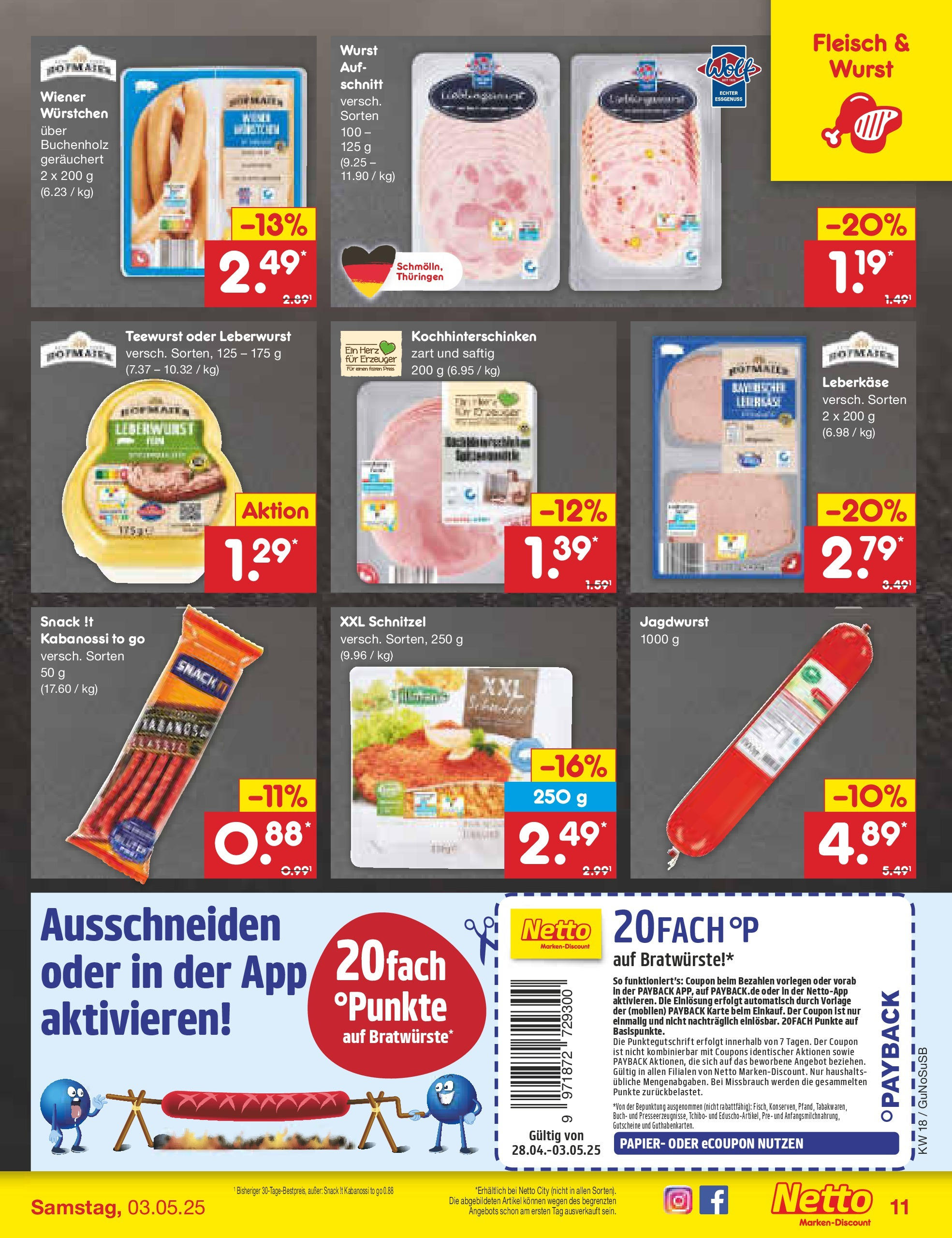 Netto Marken-Discount - Netto: Wochenangebote (ab 27.04.2025) » Angebote | Seite: 11 | Produkte: Wiener wurstchen, Schnitzel, Fleisch, Leberkase Netto Marken-Discount - Netto: Wochenangebote (ab 27.04.2025) » Angebote | Seite: 11 | Produkte: Wiener wurstchen, Schnitzel, Fleisch, Leberkase