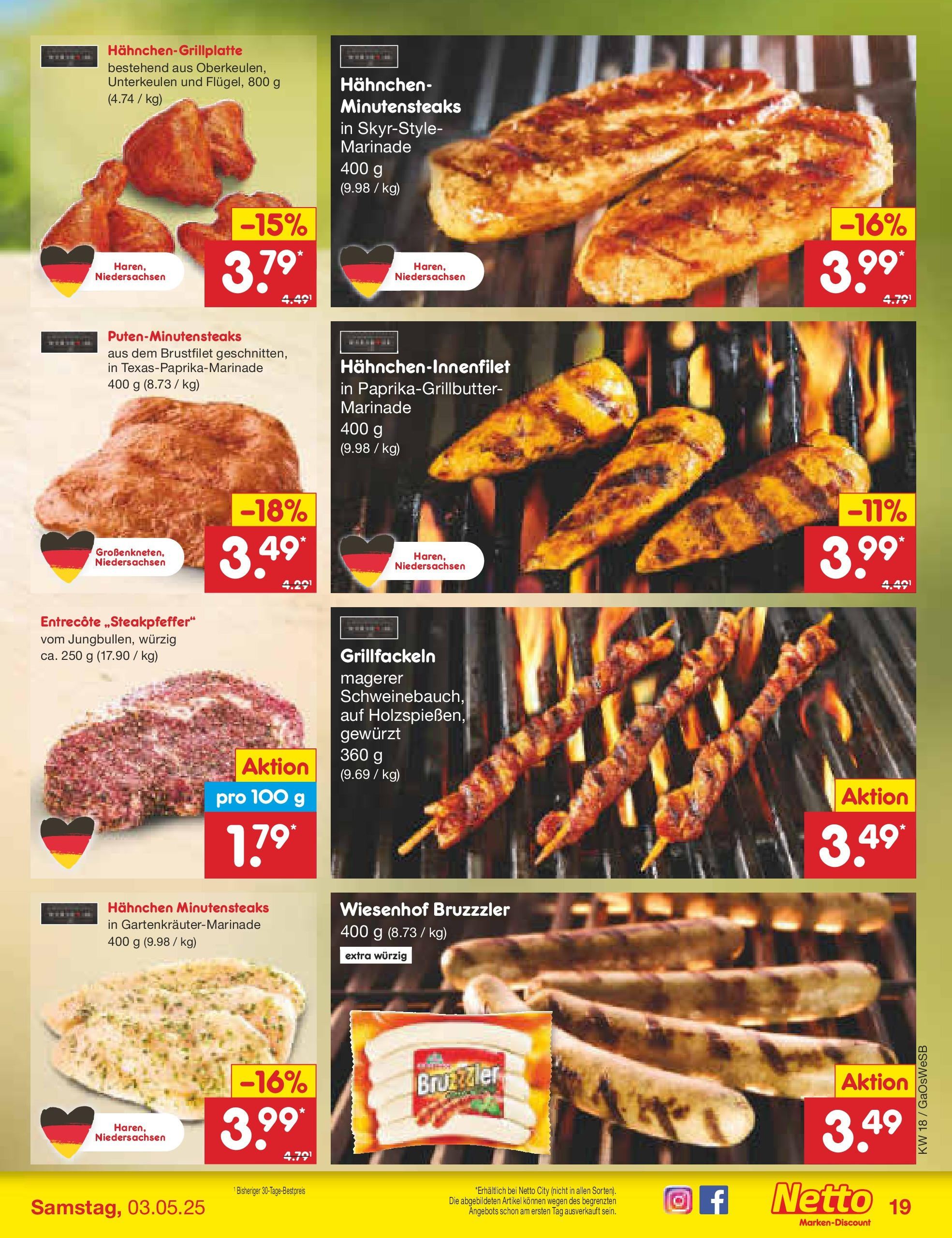 Netto Marken-Discount - Netto: Wochenangebote (ab 27.04.2025) » Angebote | Seite: 19 | Produkte: Hahnchen, Entrecote, Steak Netto Marken-Discount - Netto: Wochenangebote (ab 27.04.2025) » Angebote | Seite: 19 | Produkte: Hahnchen, Entrecote, Steak