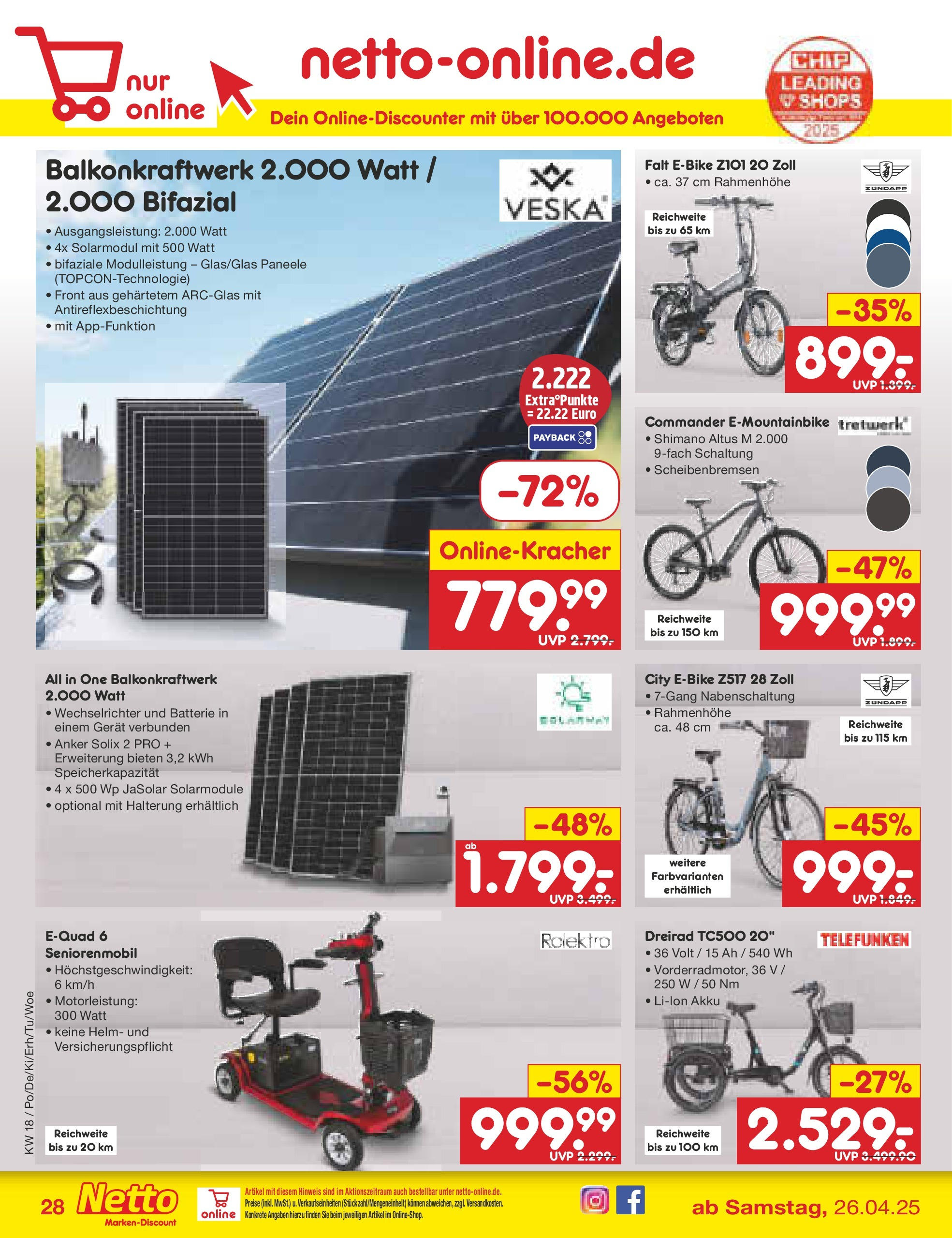 Netto Marken-Discount - Netto: Wochenangebote (ab 27.04.2025) » Angebote | Seite: 28 | Produkte: Batterie, E-Bike, Scooter Netto Marken-Discount - Netto: Wochenangebote (ab 27.04.2025) » Angebote | Seite: 28 | Produkte: Batterie, E-Bike, Scooter