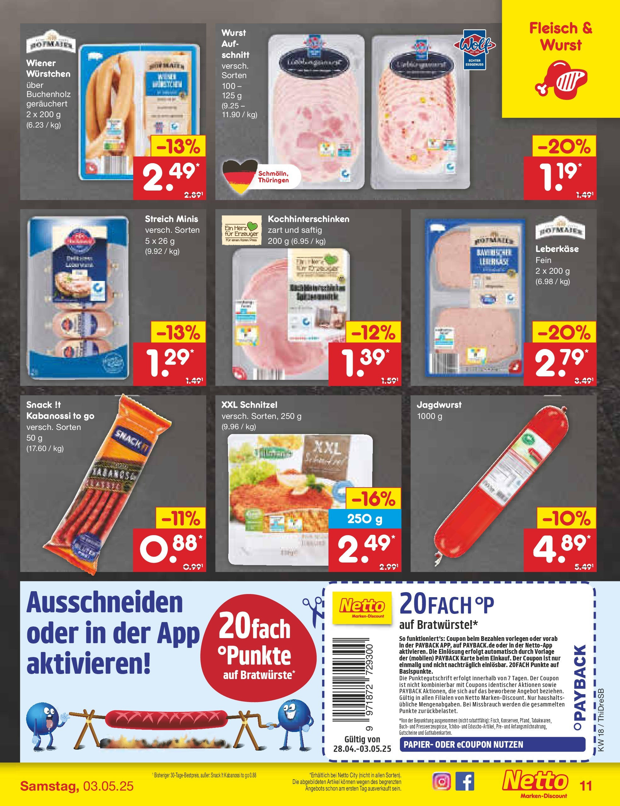 Netto Marken-Discount - Netto: Wochenangebote (ab 27.04.2025) » Angebote | Seite: 11 | Produkte: Wiener wurstchen, Schnitzel, Wurst, Leberkase Netto Marken-Discount - Netto: Wochenangebote (ab 27.04.2025) » Angebote | Seite: 11 | Produkte: Wiener wurstchen, Schnitzel, Wurst, Leberkase