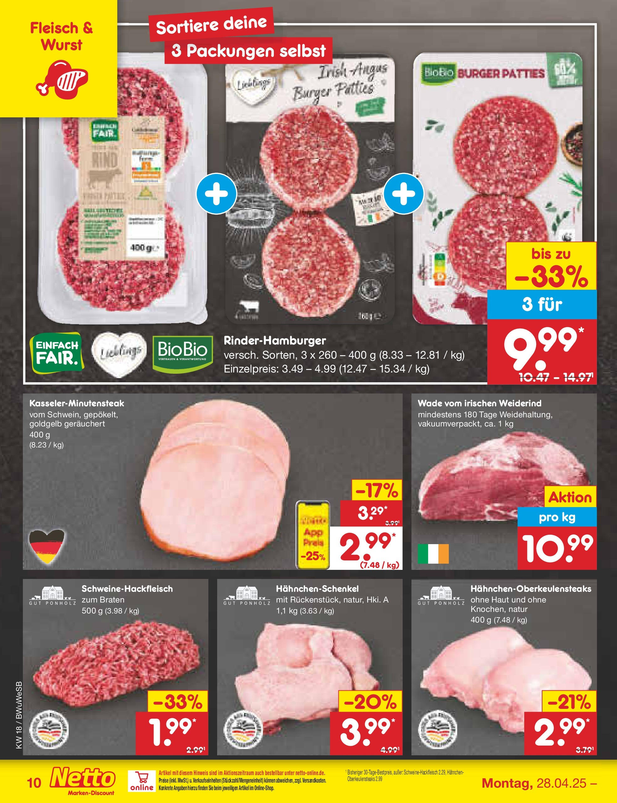 Netto Marken-Discount - Netto: Wochenangebote (ab 27.04.2025) » Angebote | Seite: 10 | Produkte: Hahnchen, Hahnchenschenkel, Burger, Wurst Netto Marken-Discount - Netto: Wochenangebote (ab 27.04.2025) » Angebote | Seite: 10 | Produkte: Hahnchen, Hahnchenschenkel, Burger, Wurst