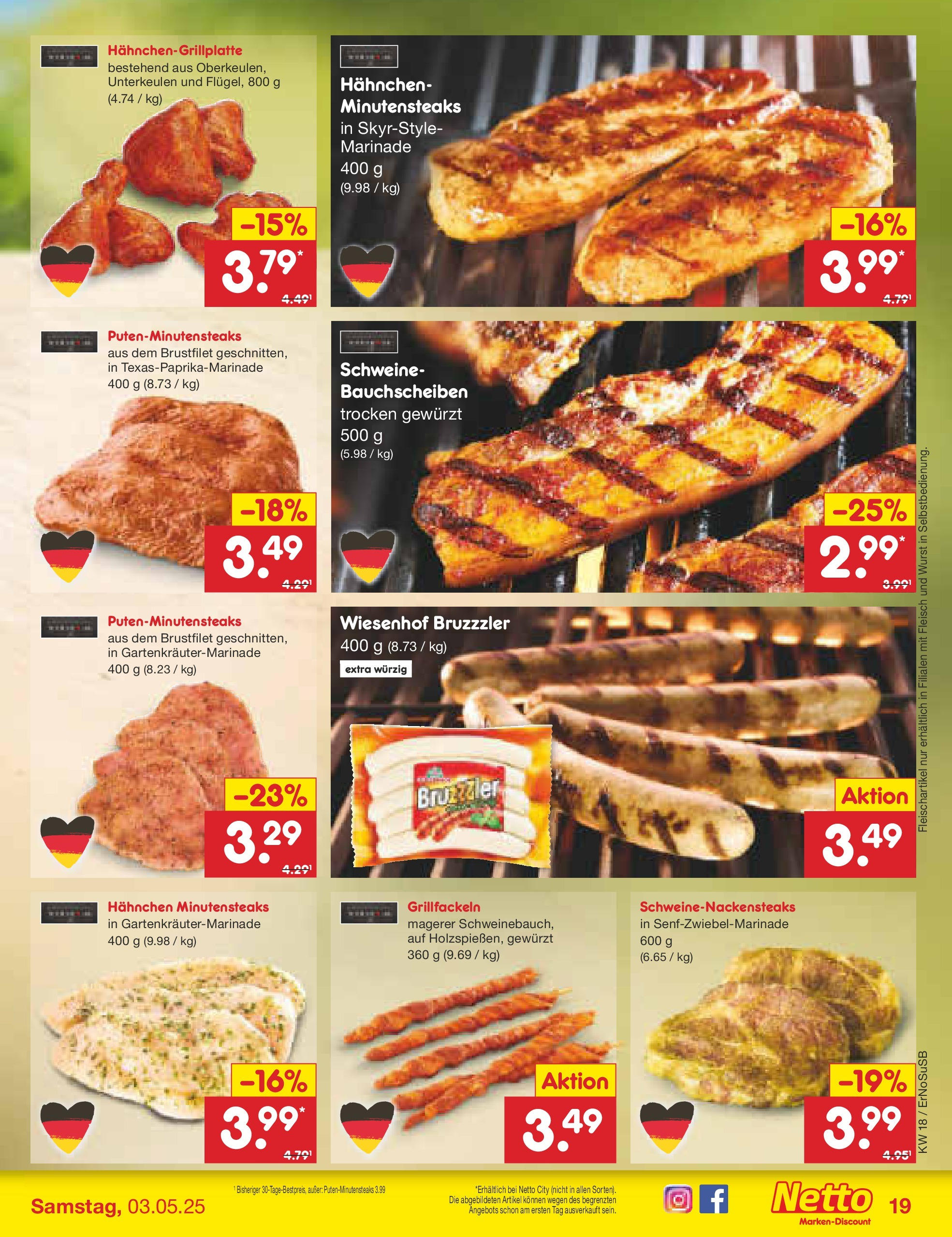 Netto Marken-Discount - Netto: Wochenangebote (ab 27.04.2025) » Angebote | Seite: 19 | Produkte: Hahnchen, Wurst, Fleisch Netto Marken-Discount - Netto: Wochenangebote (ab 27.04.2025) » Angebote | Seite: 19 | Produkte: Hahnchen, Wurst, Fleisch