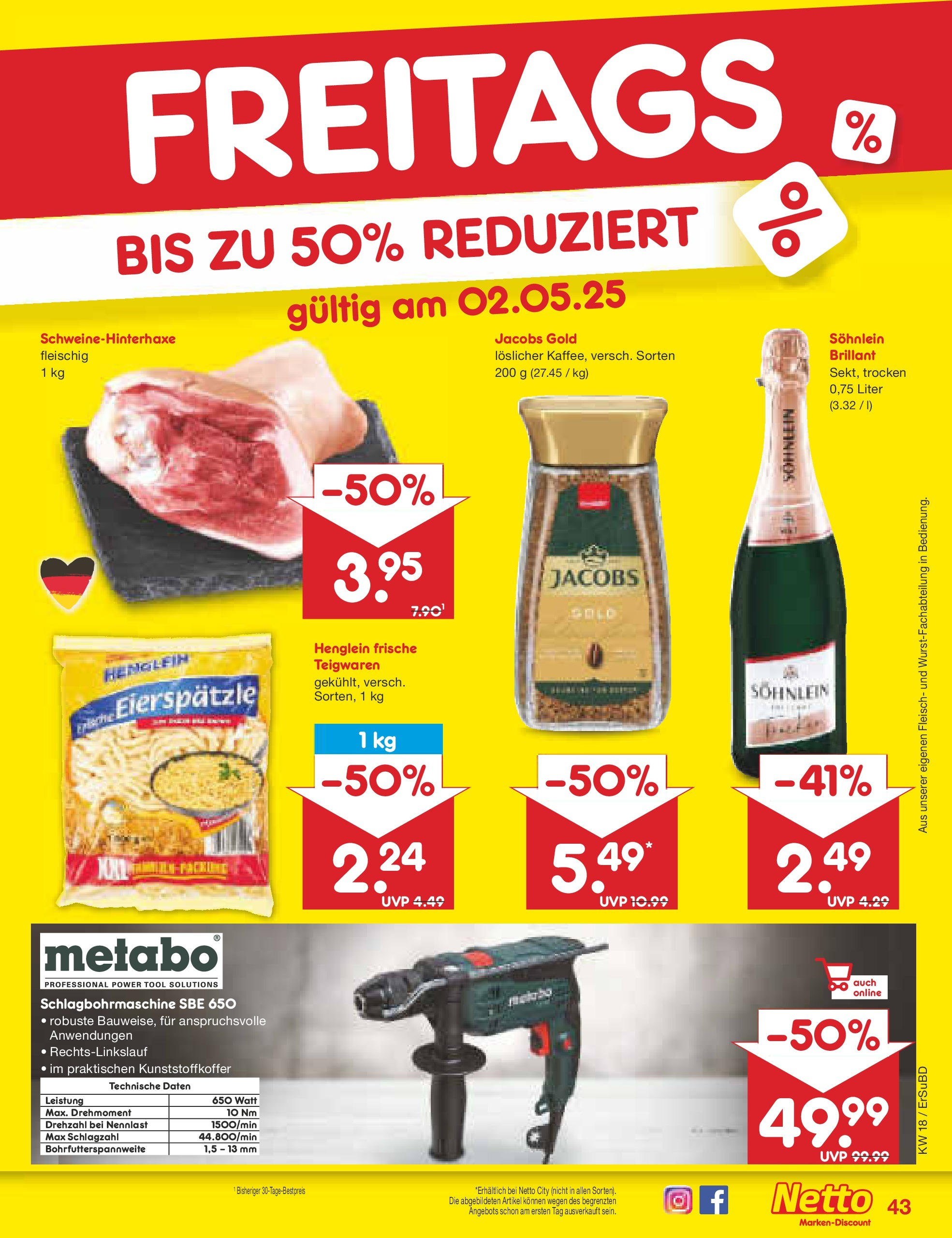Netto Marken-Discount - Netto: Wochenangebote (ab 27.04.2025) » Angebote | Seite: 43 | Produkte: Pasta, Fleisch Netto Marken-Discount - Netto: Wochenangebote (ab 27.04.2025) » Angebote | Seite: 43 | Produkte: Pasta, Fleisch