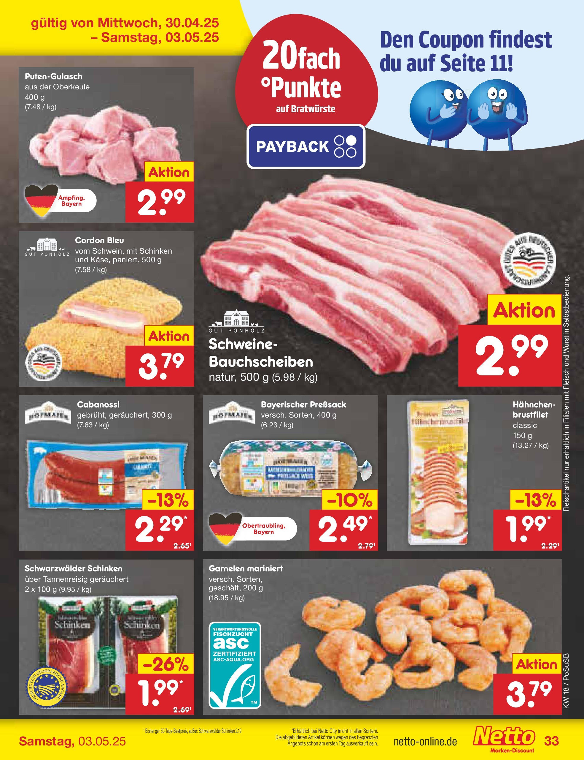 Netto Marken-Discount - Netto: Wochenangebote (ab 27.04.2025) » Angebote | Seite: 33 | Produkte: Garnelen, Wurst, Schinken, Fleisch Netto Marken-Discount - Netto: Wochenangebote (ab 27.04.2025) » Angebote | Seite: 33 | Produkte: Garnelen, Wurst, Schinken, Fleisch