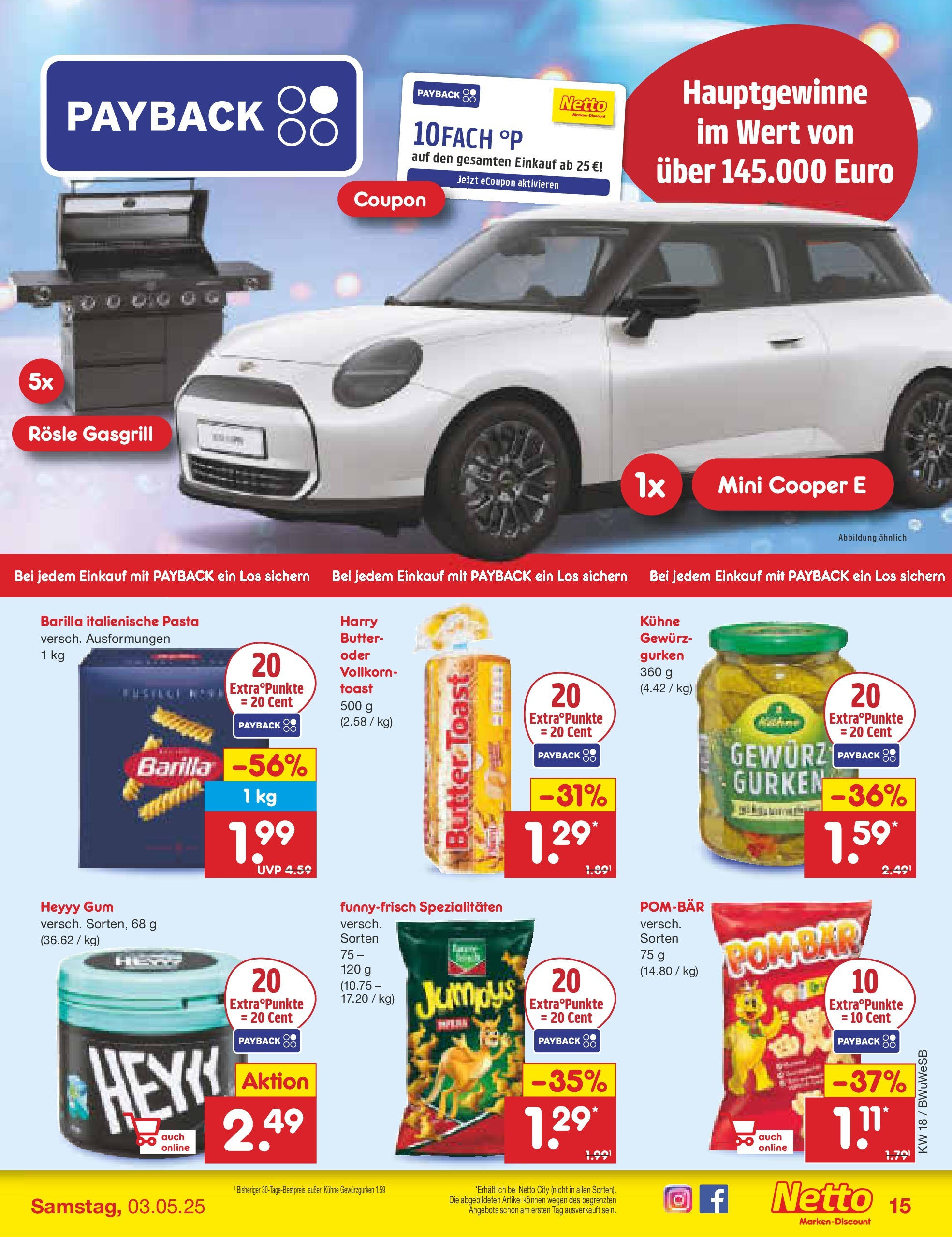 Netto Marken-Discount - Netto: Wochenangebote (ab 27.04.2025) » Angebote | Seite: 15 | Produkte: Butter, POM-BÄR, Pasta, Gurken Netto Marken-Discount - Netto: Wochenangebote (ab 27.04.2025) » Angebote | Seite: 15 | Produkte: Butter, POM-BÄR, Pasta, Gurken