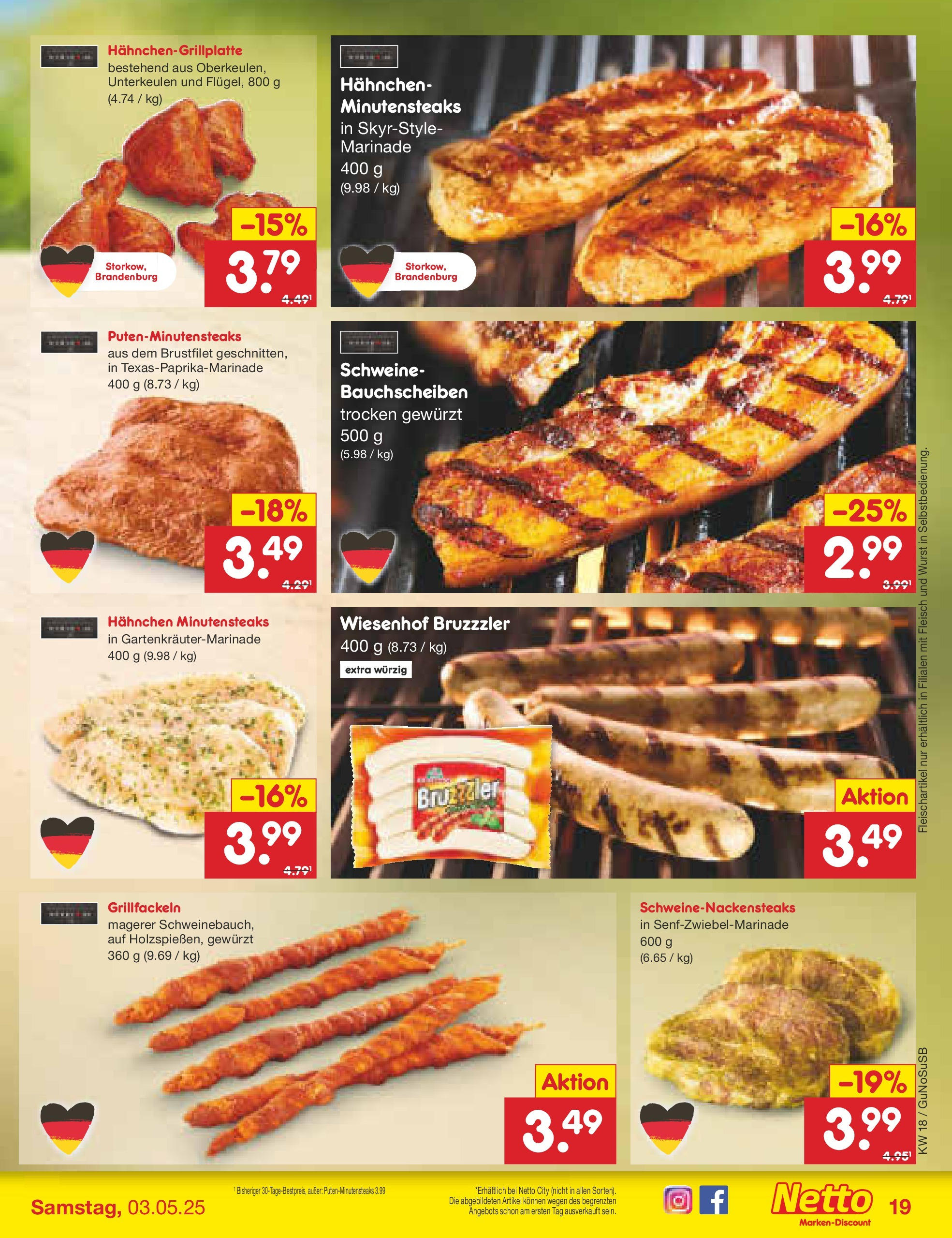 Netto Marken-Discount - Netto: Wochenangebote (ab 27.04.2025) » Angebote | Seite: 19 | Produkte: Hahnchen, Wurst, Steak, Fleisch Netto Marken-Discount - Netto: Wochenangebote (ab 27.04.2025) » Angebote | Seite: 19 | Produkte: Hahnchen, Wurst, Steak, Fleisch