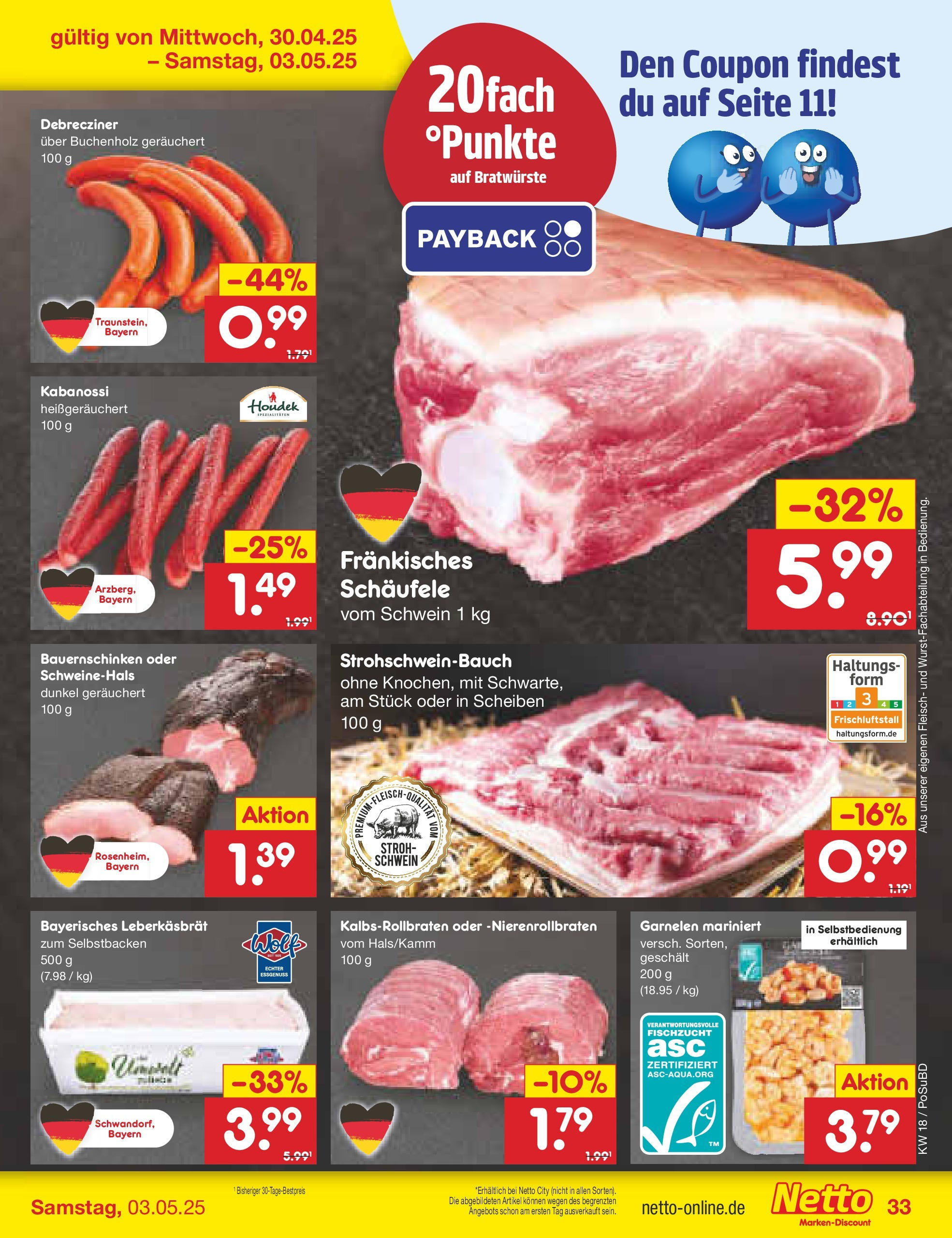 Netto Marken-Discount - Netto: Wochenangebote (ab 27.04.2025) » Angebote | Seite: 33 | Produkte: Garnelen, Fleisch