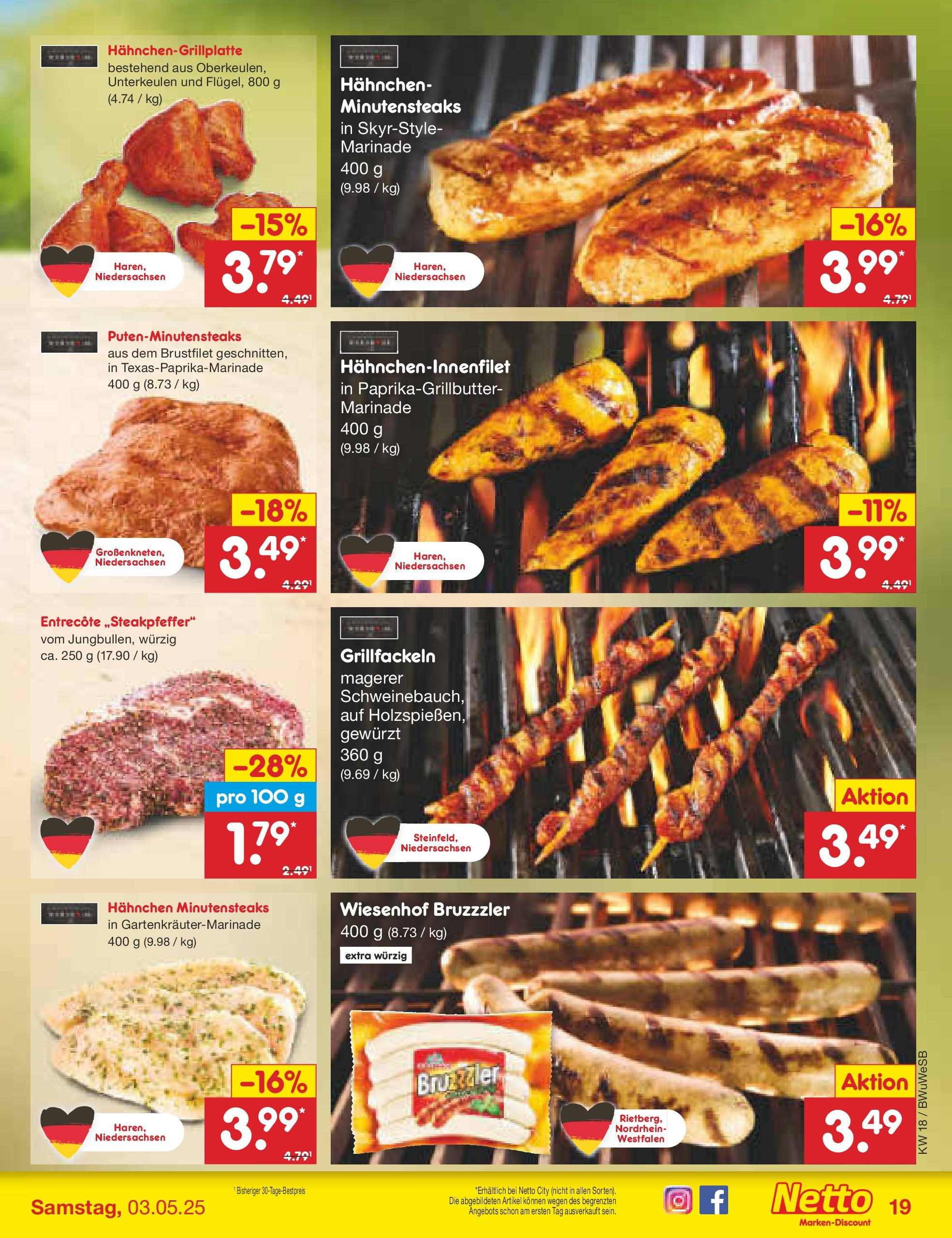 Netto Marken-Discount - Netto: Wochenangebote (ab 27.04.2025) » Angebote | Seite: 19 | Produkte: Hahnchen, Entrecote, Steak Netto Marken-Discount - Netto: Wochenangebote (ab 27.04.2025) » Angebote | Seite: 19 | Produkte: Hahnchen, Entrecote, Steak