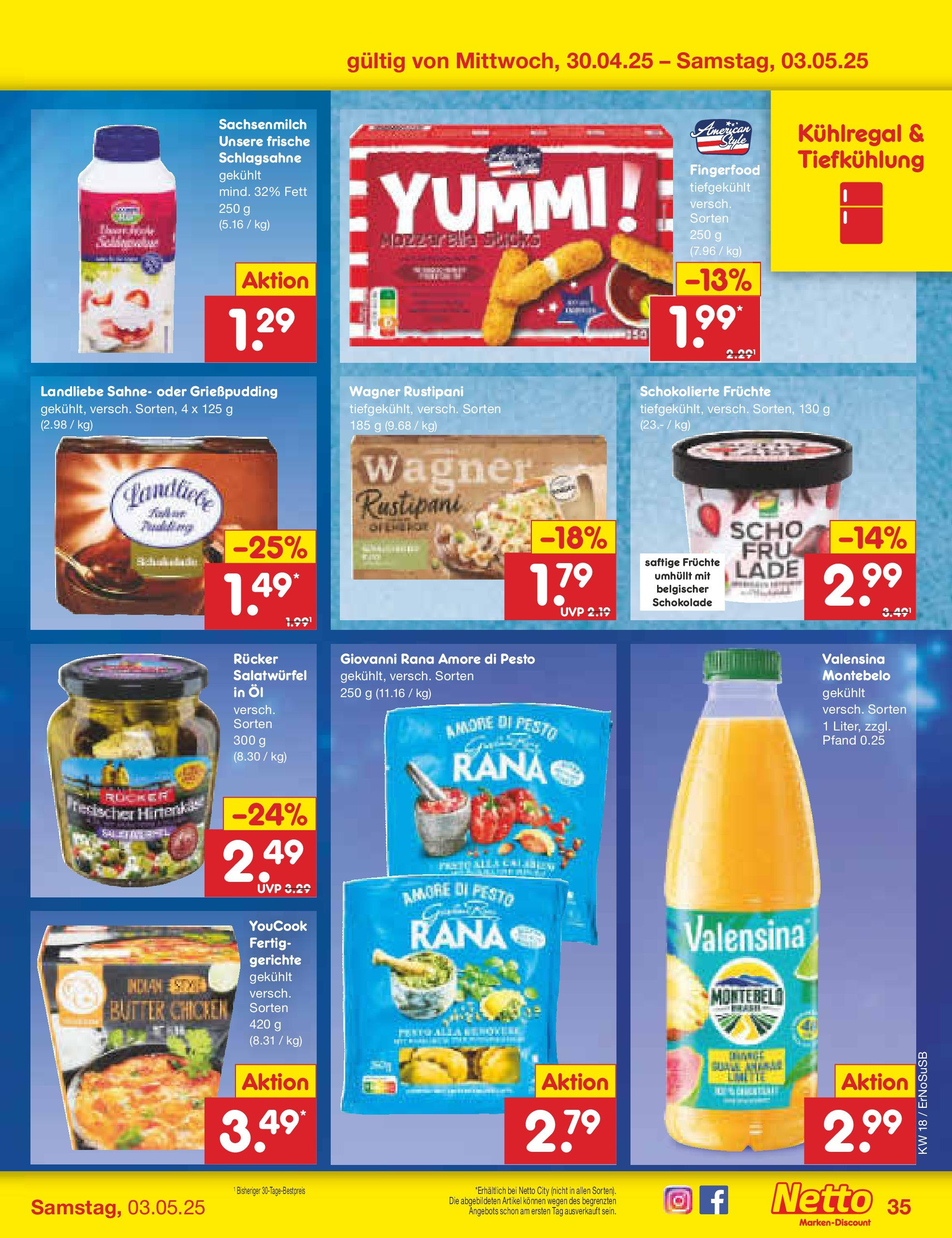 Netto Marken-Discount - Netto: Wochenangebote (ab 27.04.2025) » Angebote | Seite: 35 | Produkte: Youcook, Pudding, Valensina, Pizza Netto Marken-Discount - Netto: Wochenangebote (ab 27.04.2025) » Angebote | Seite: 35 | Produkte: Youcook, Pudding, Valensina, Pizza