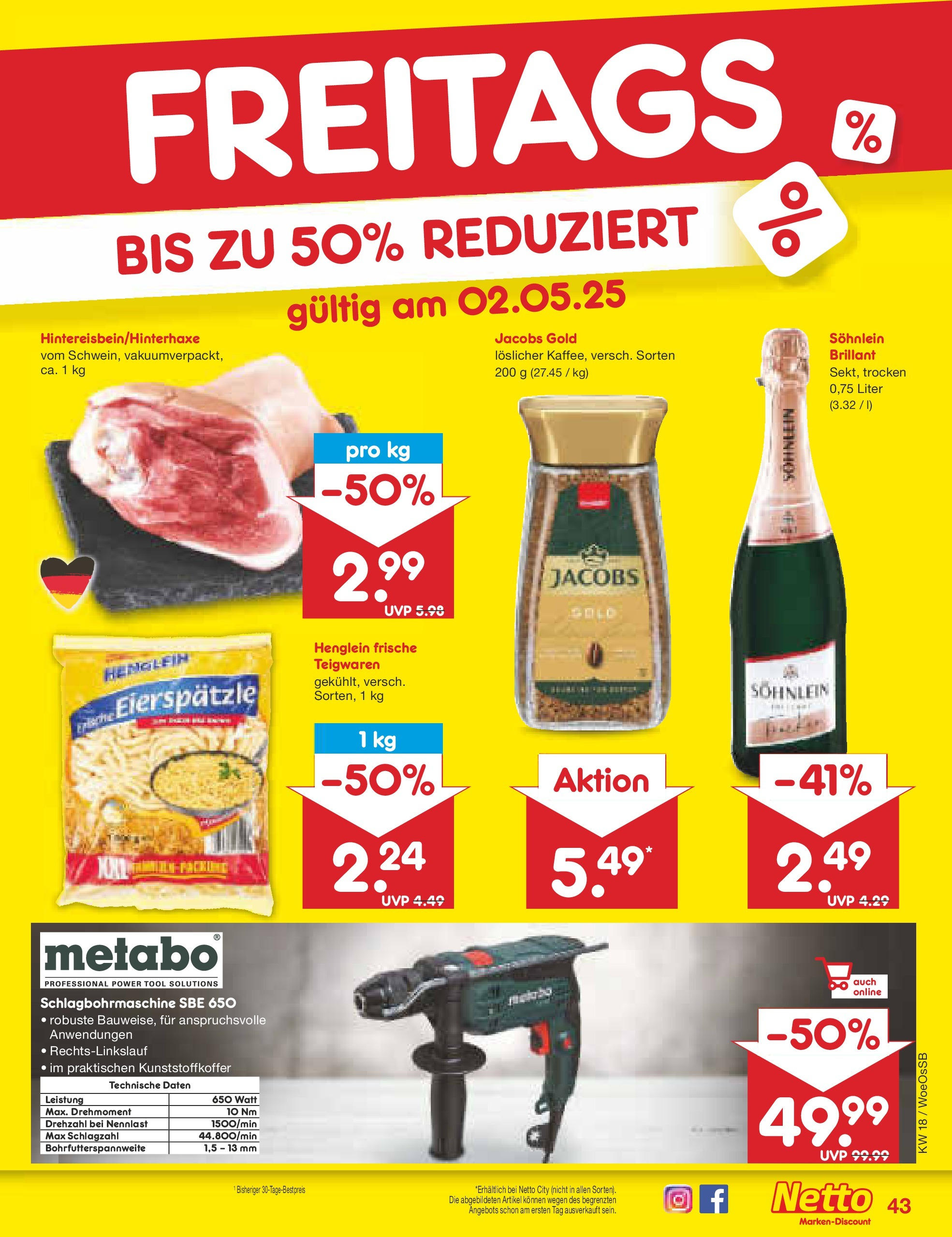 Netto Marken-Discount - Netto: Wochenangebote (ab 27.04.2025) » Angebote | Seite: 43 | Produkte: Pasta