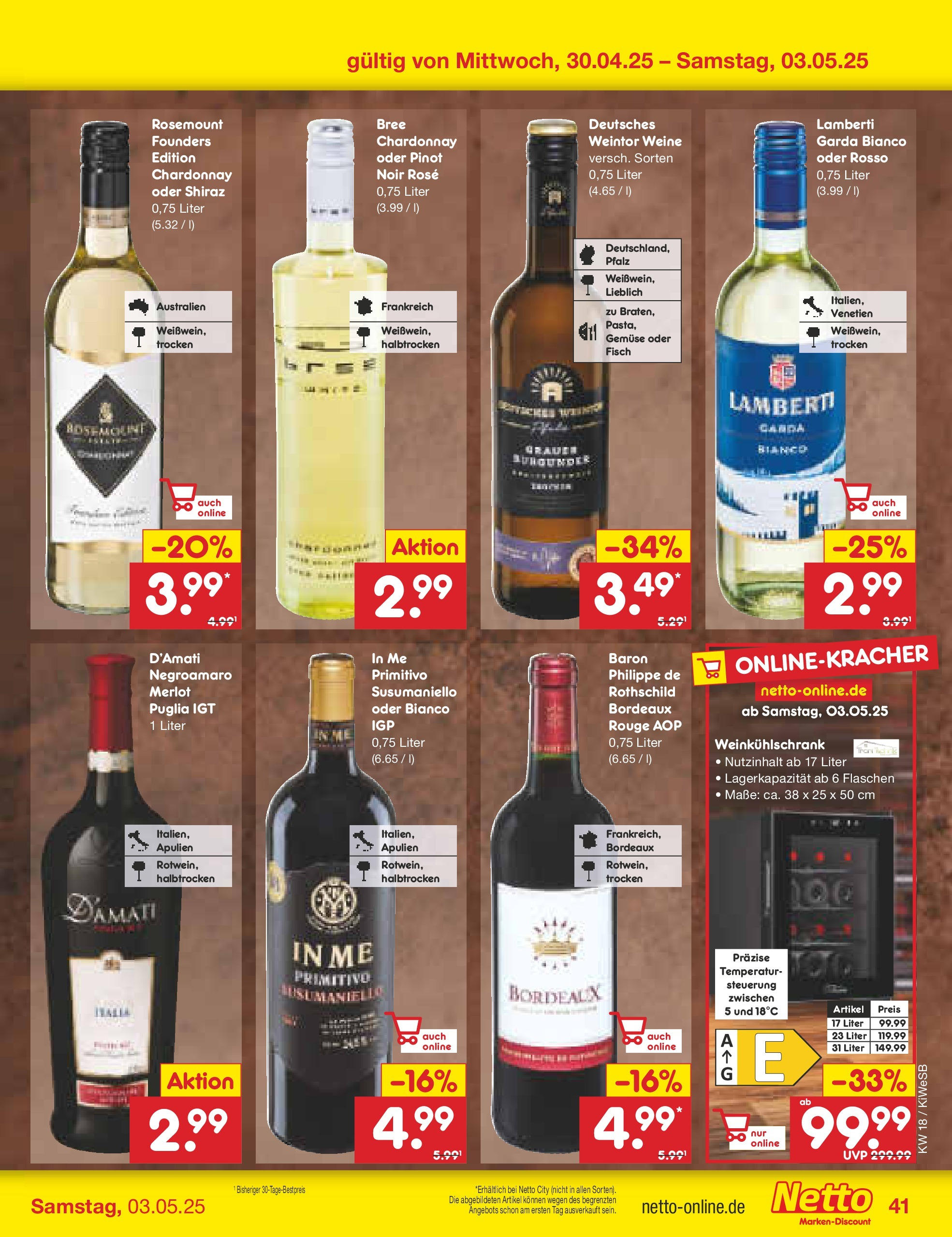 Netto Marken-Discount - Netto: Wochenangebote (ab 27.04.2025) » Angebote | Seite: 41 | Produkte: Merlot, Rouge, Fisch, Gemüse Netto Marken-Discount - Netto: Wochenangebote (ab 27.04.2025) » Angebote | Seite: 41 | Produkte: Merlot, Rouge, Fisch, Gemüse