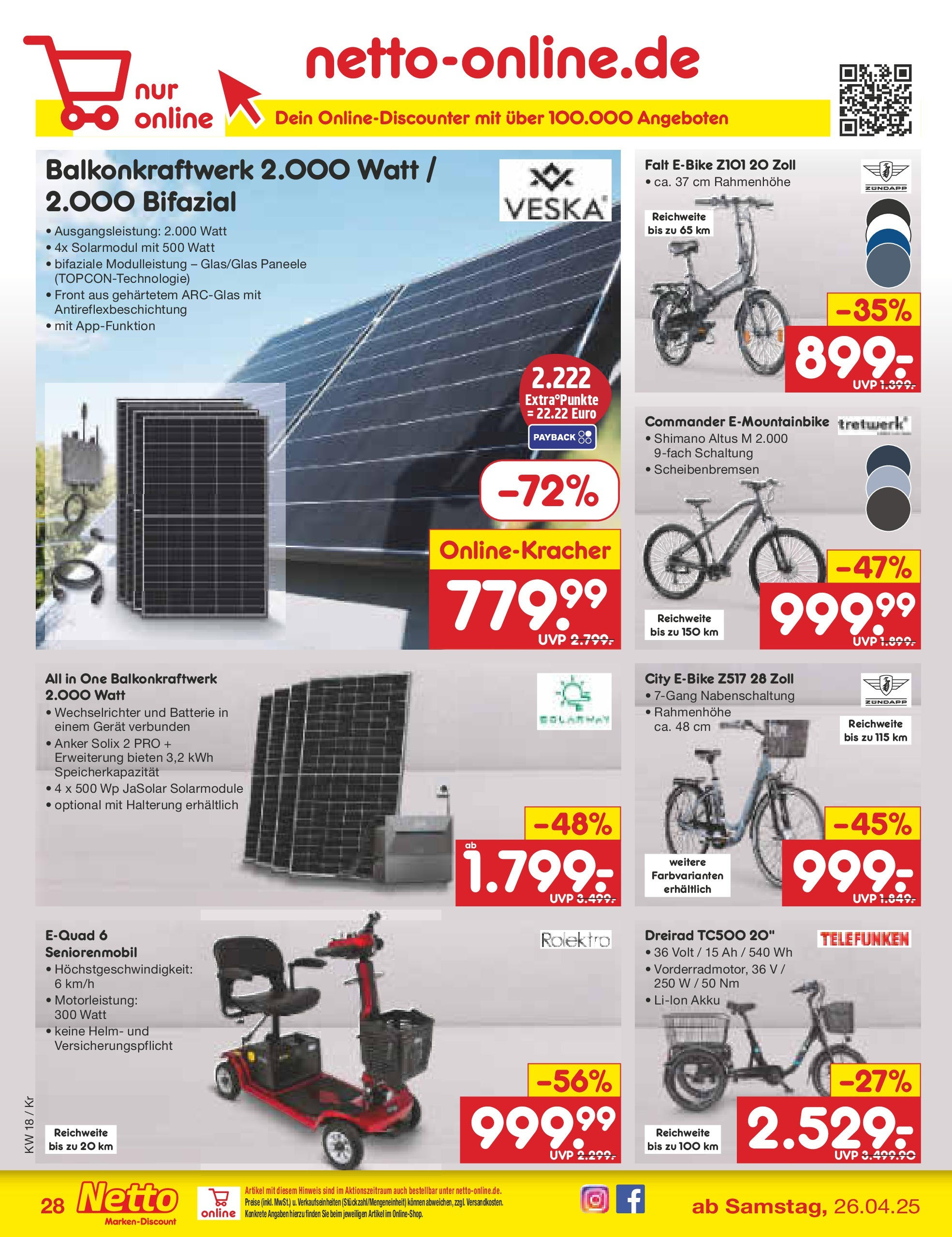 Netto Marken-Discount - Netto: Wochenangebote (ab 27.04.2025) » Angebote | Seite: 28 | Produkte: Batterie, E-Bike, Scooter Netto Marken-Discount - Netto: Wochenangebote (ab 27.04.2025) » Angebote | Seite: 28 | Produkte: Batterie, E-Bike, Scooter