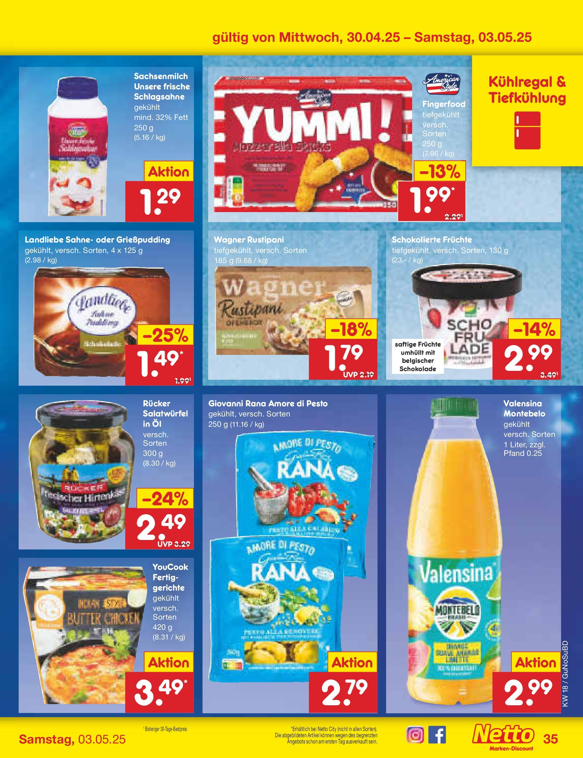Netto Marken-Discount - Netto: Wochenangebote (ab 27.04.2025) » Angebote | Seite: 35 | Produkte: Schlagsahne, Butter, Schokolade, Pudding Netto Marken-Discount - Netto: Wochenangebote (ab 27.04.2025) » Angebote | Seite: 35 | Produkte: Schlagsahne, Butter, Schokolade, Pudding