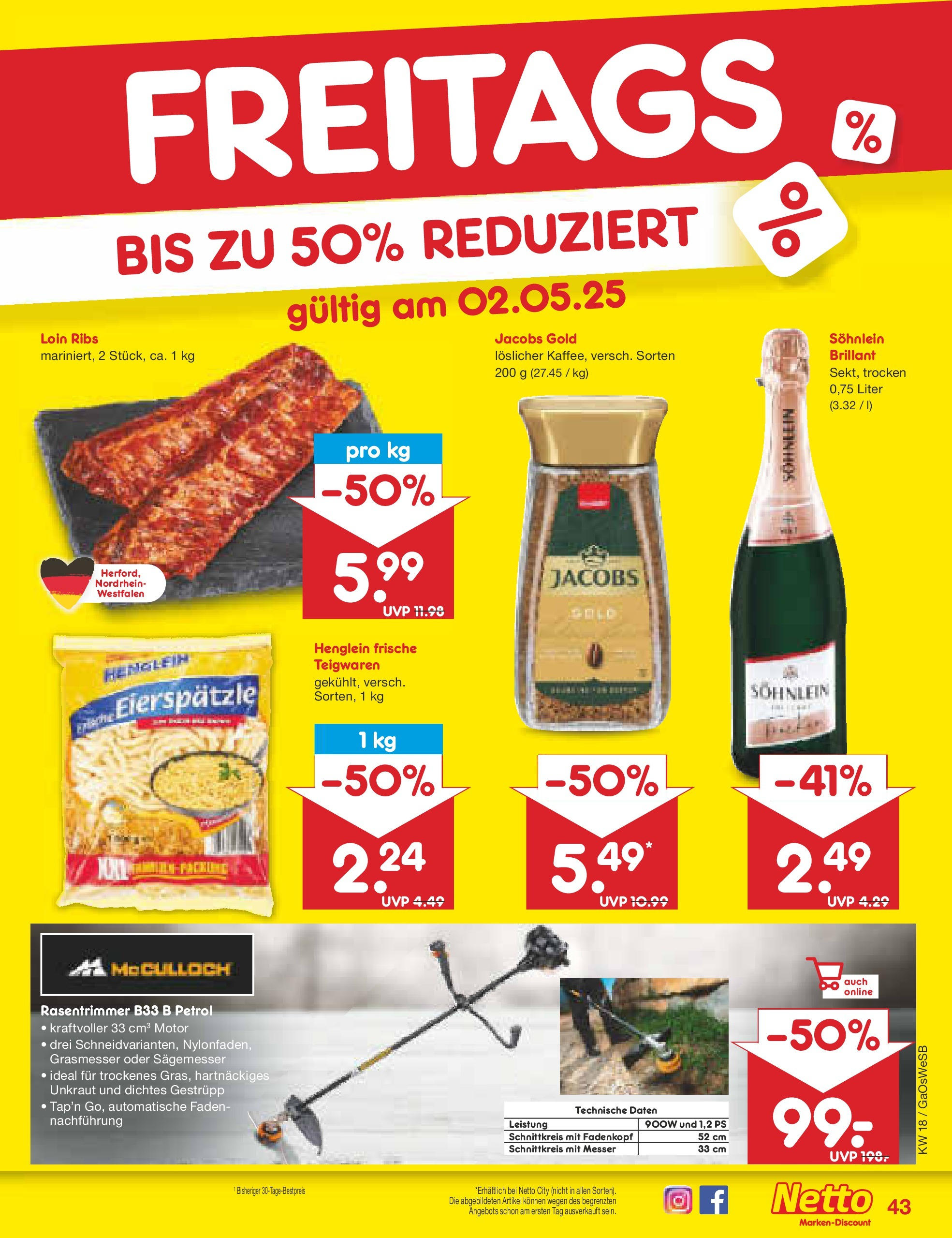 Netto Marken-Discount - Netto: Wochenangebote (ab 27.04.2025) » Angebote | Seite: 43 | Produkte: Pasta Netto Marken-Discount - Netto: Wochenangebote (ab 27.04.2025) » Angebote | Seite: 43 | Produkte: Pasta