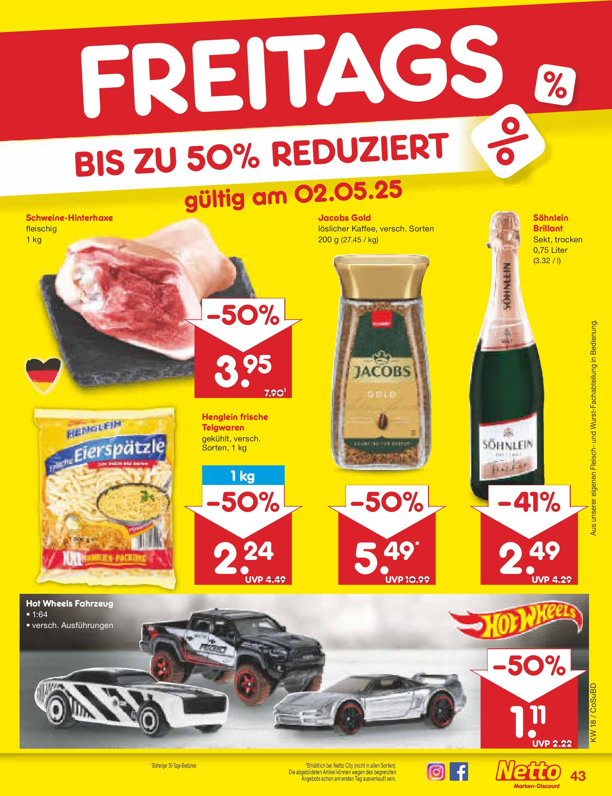 Netto Marken-Discount - Netto: Wochenangebote (ab 27.04.2025) » Angebote | Seite: 43 | Produkte: Pasta, Fleisch