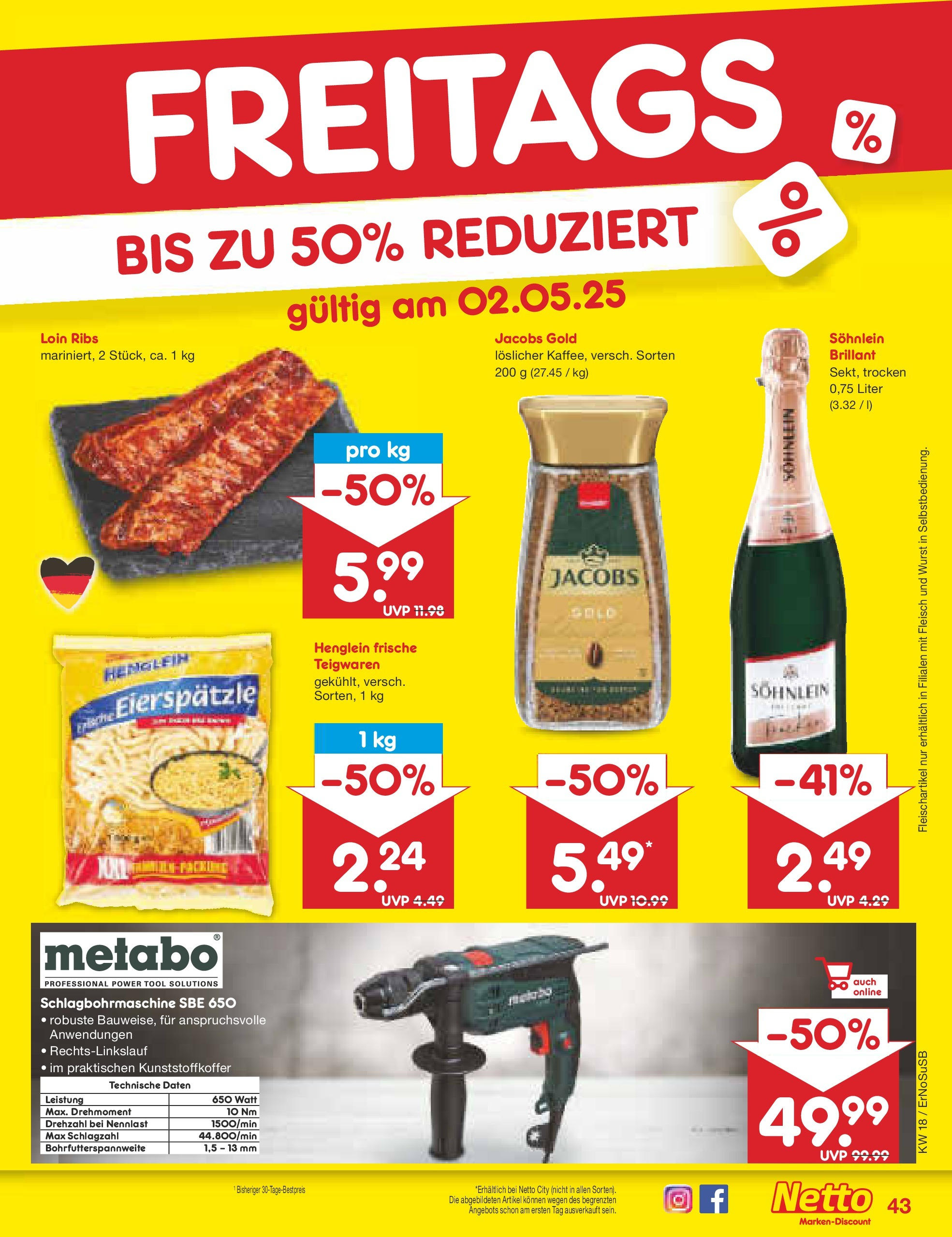 Netto Marken-Discount - Netto: Wochenangebote (ab 27.04.2025) » Angebote | Seite: 43 | Produkte: Wurst, Pasta, Fleisch Netto Marken-Discount - Netto: Wochenangebote (ab 27.04.2025) » Angebote | Seite: 43 | Produkte: Wurst, Pasta, Fleisch