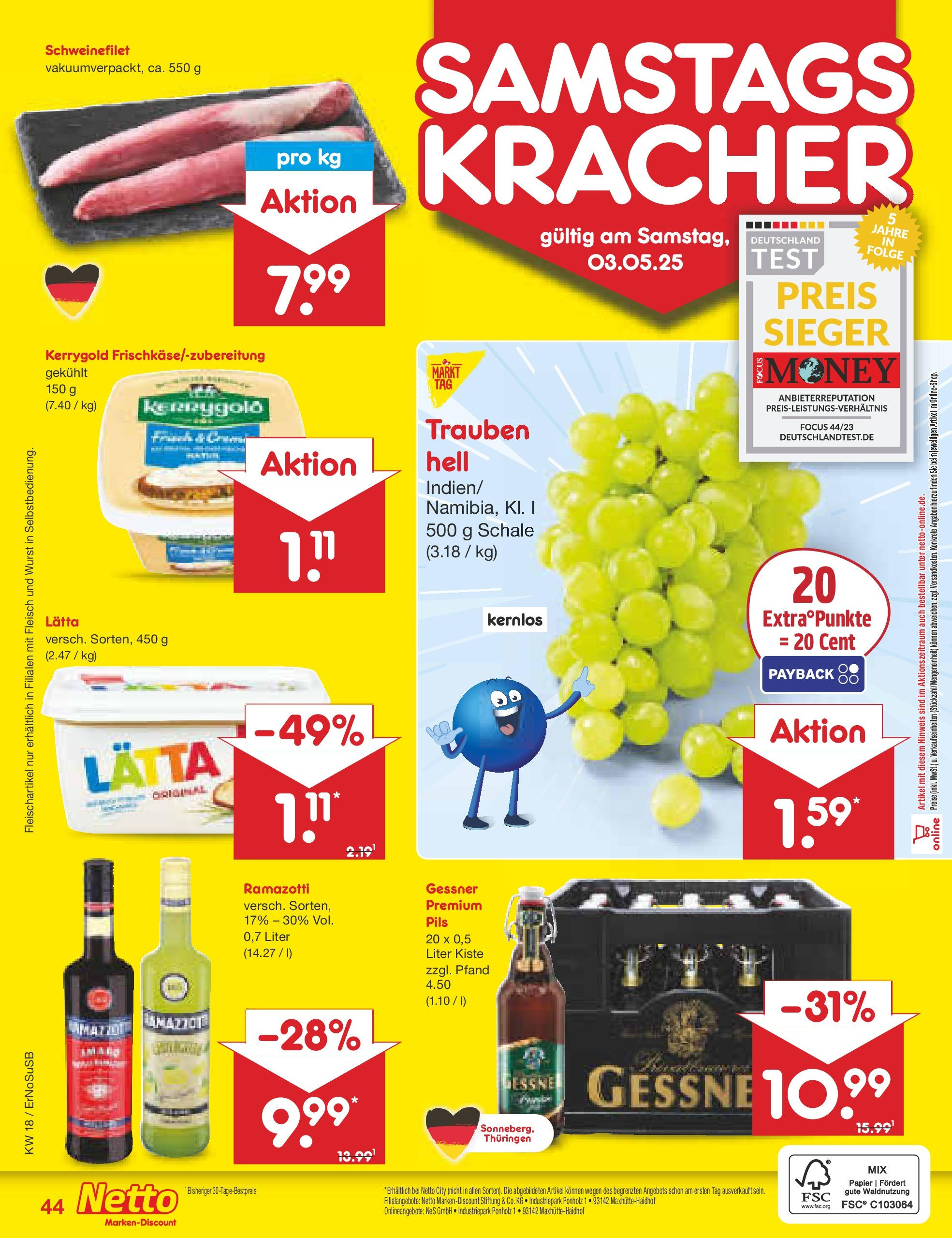Netto Marken-Discount - Netto: Wochenangebote (ab 27.04.2025) » Angebote | Seite: 44 | Produkte: Margarine, Schweinefilet, Lätta, Fleisch Netto Marken-Discount - Netto: Wochenangebote (ab 27.04.2025) » Angebote | Seite: 44 | Produkte: Margarine, Schweinefilet, Lätta, Fleisch