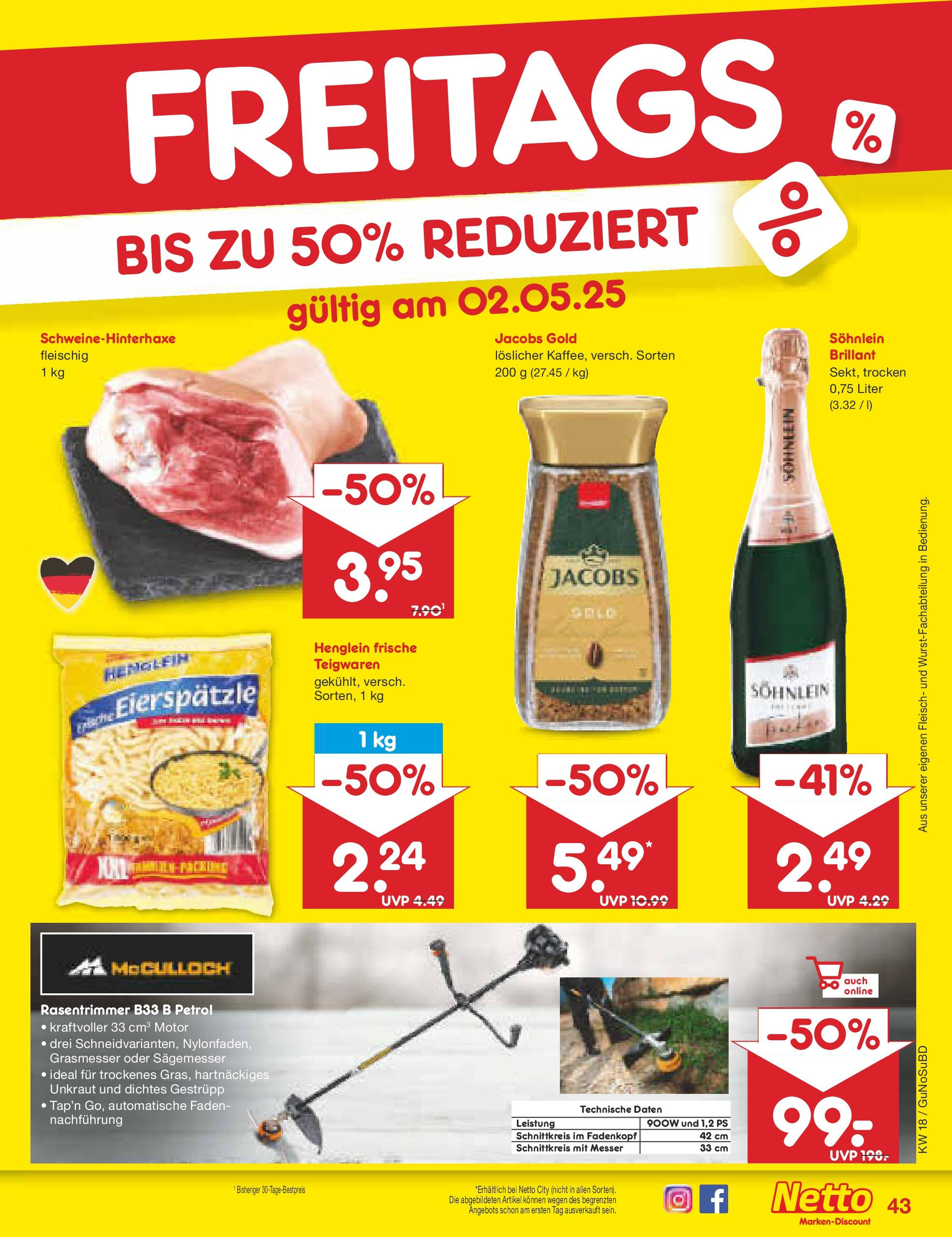Netto Marken-Discount - Netto: Wochenangebote (ab 27.04.2025) » Angebote | Seite: 43 | Produkte: Pasta, Fleisch Netto Marken-Discount - Netto: Wochenangebote (ab 27.04.2025) » Angebote | Seite: 43 | Produkte: Pasta, Fleisch