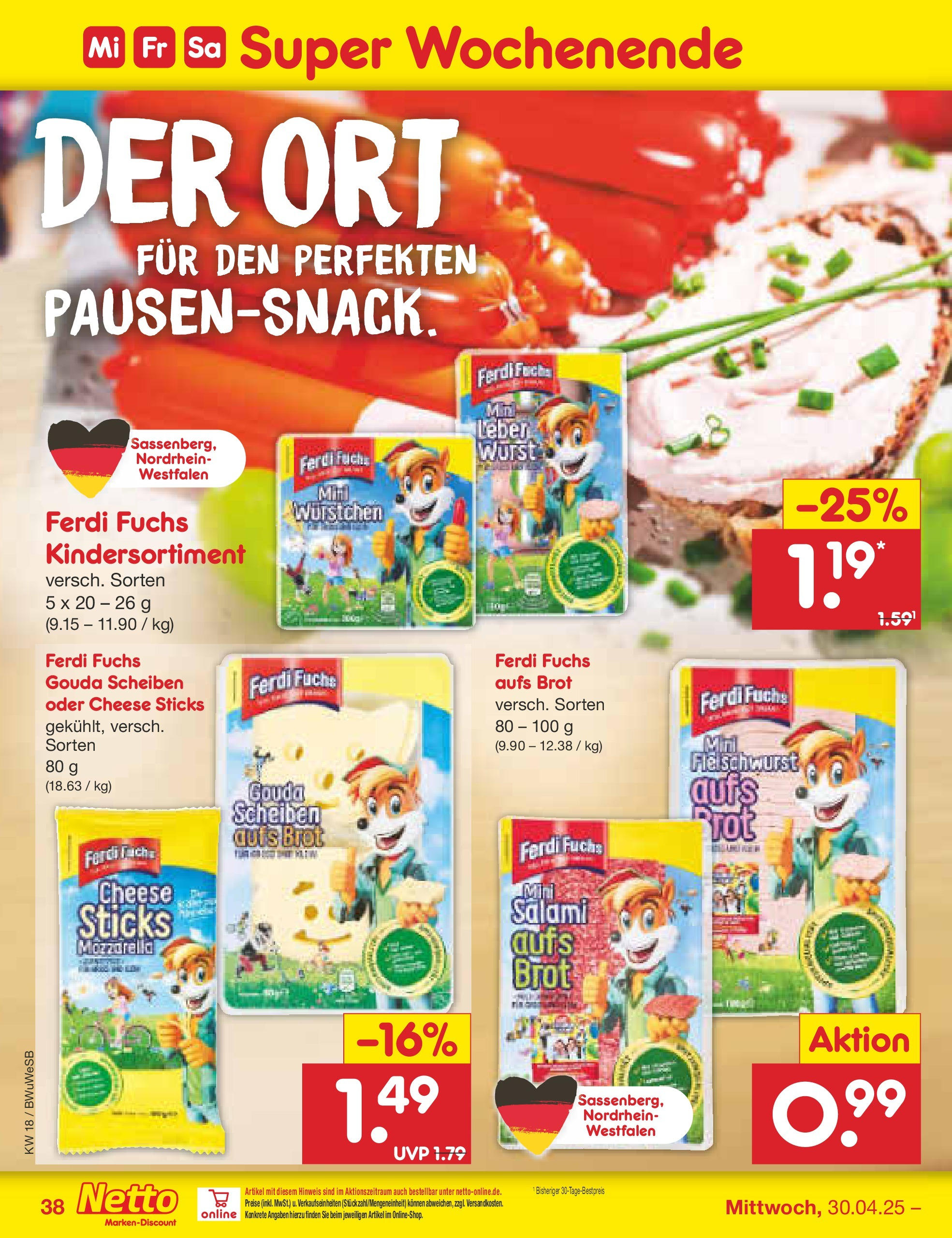 Netto Marken-Discount - Netto: Wochenangebote (ab 27.04.2025) » Angebote | Seite: 38 | Produkte: Mozzarella, Gouda, Brot, Salami Netto Marken-Discount - Netto: Wochenangebote (ab 27.04.2025) » Angebote | Seite: 38 | Produkte: Mozzarella, Gouda, Brot, Salami