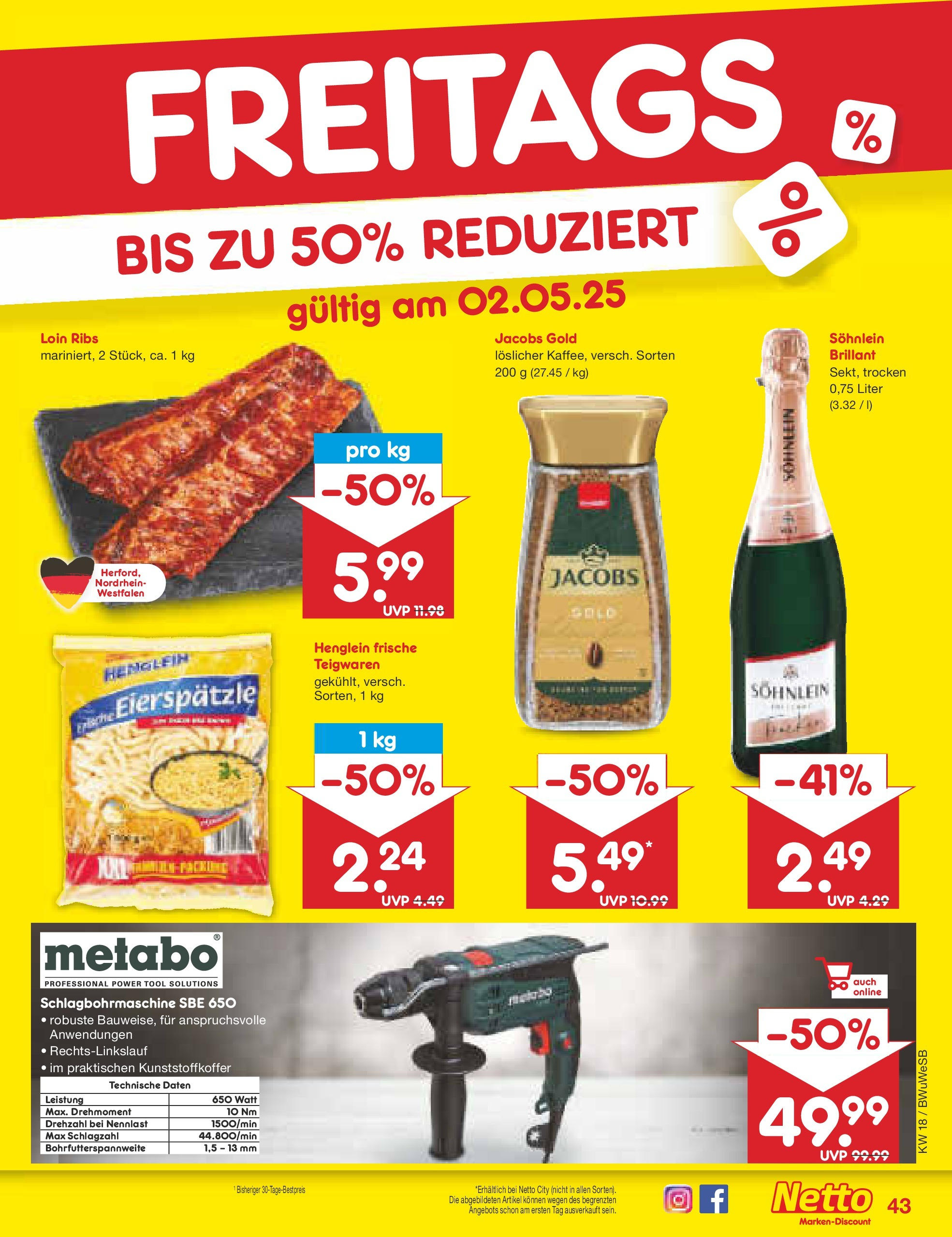 Netto Marken-Discount - Netto: Wochenangebote (ab 27.04.2025) » Angebote | Seite: 43 | Produkte: Pasta Netto Marken-Discount - Netto: Wochenangebote (ab 27.04.2025) » Angebote | Seite: 43 | Produkte: Pasta