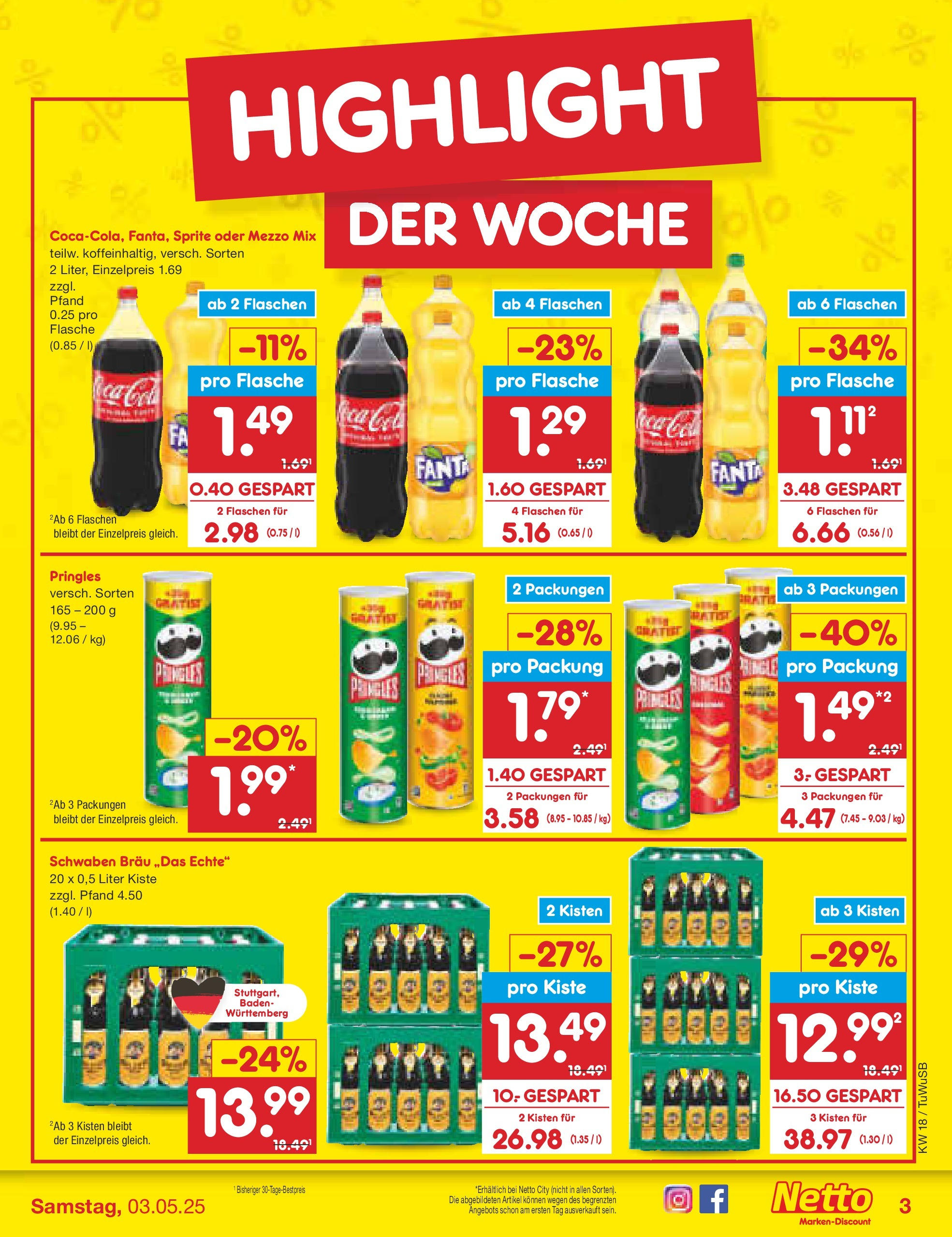 Netto Marken-Discount - Netto: Wochenangebote (ab 27.04.2025) » Angebote | Seite: 3 | Produkte: Mezzo mix, Sprite, Oder mezzo mix, Pringles Netto Marken-Discount - Netto: Wochenangebote (ab 27.04.2025) » Angebote | Seite: 3 | Produkte: Mezzo mix, Sprite, Oder mezzo mix, Pringles
