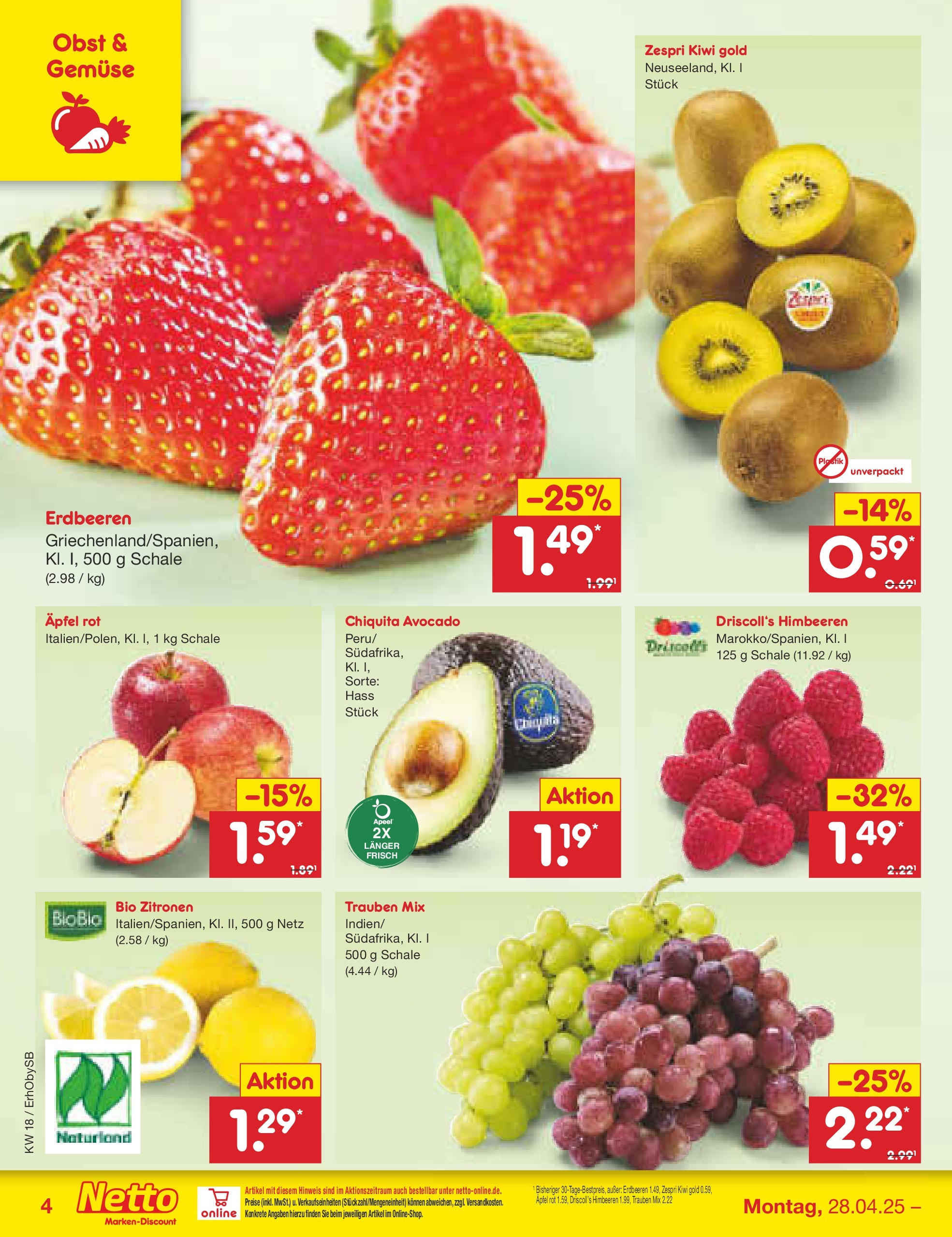 Netto Marken-Discount - Netto: Wochenangebote (ab 27.04.2025) » Angebote | Seite: 4 | Produkte: Äpfel, Avocado, Gemüse, Zitronen Netto Marken-Discount - Netto: Wochenangebote (ab 27.04.2025) » Angebote | Seite: 4 | Produkte: Äpfel, Avocado, Gemüse, Zitronen