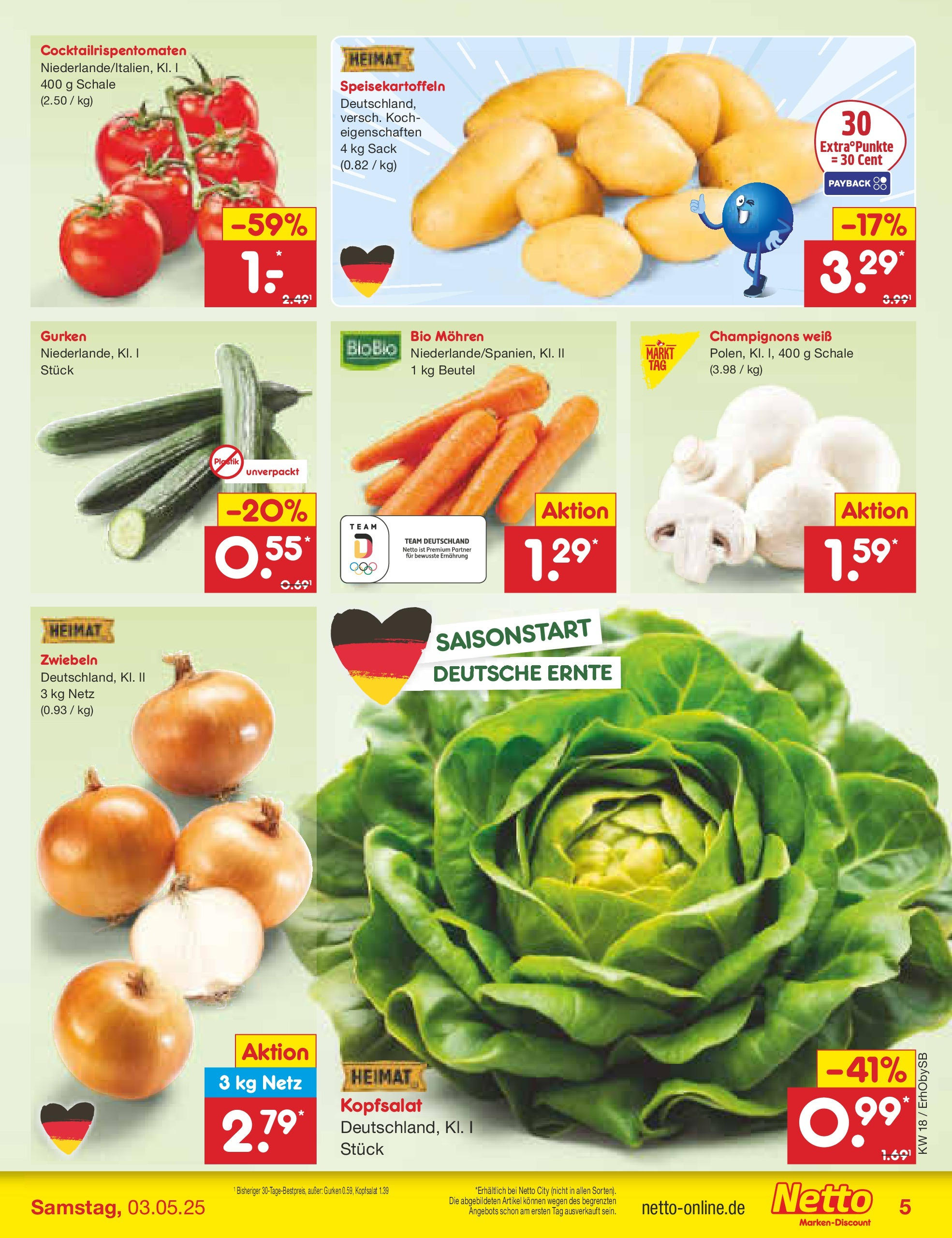 Netto Marken-Discount - Netto: Wochenangebote (ab 27.04.2025) » Angebote | Seite: 5 | Produkte: Mohren, Champignons, Zwiebeln, Gurken Netto Marken-Discount - Netto: Wochenangebote (ab 27.04.2025) » Angebote | Seite: 5 | Produkte: Mohren, Champignons, Zwiebeln, Gurken