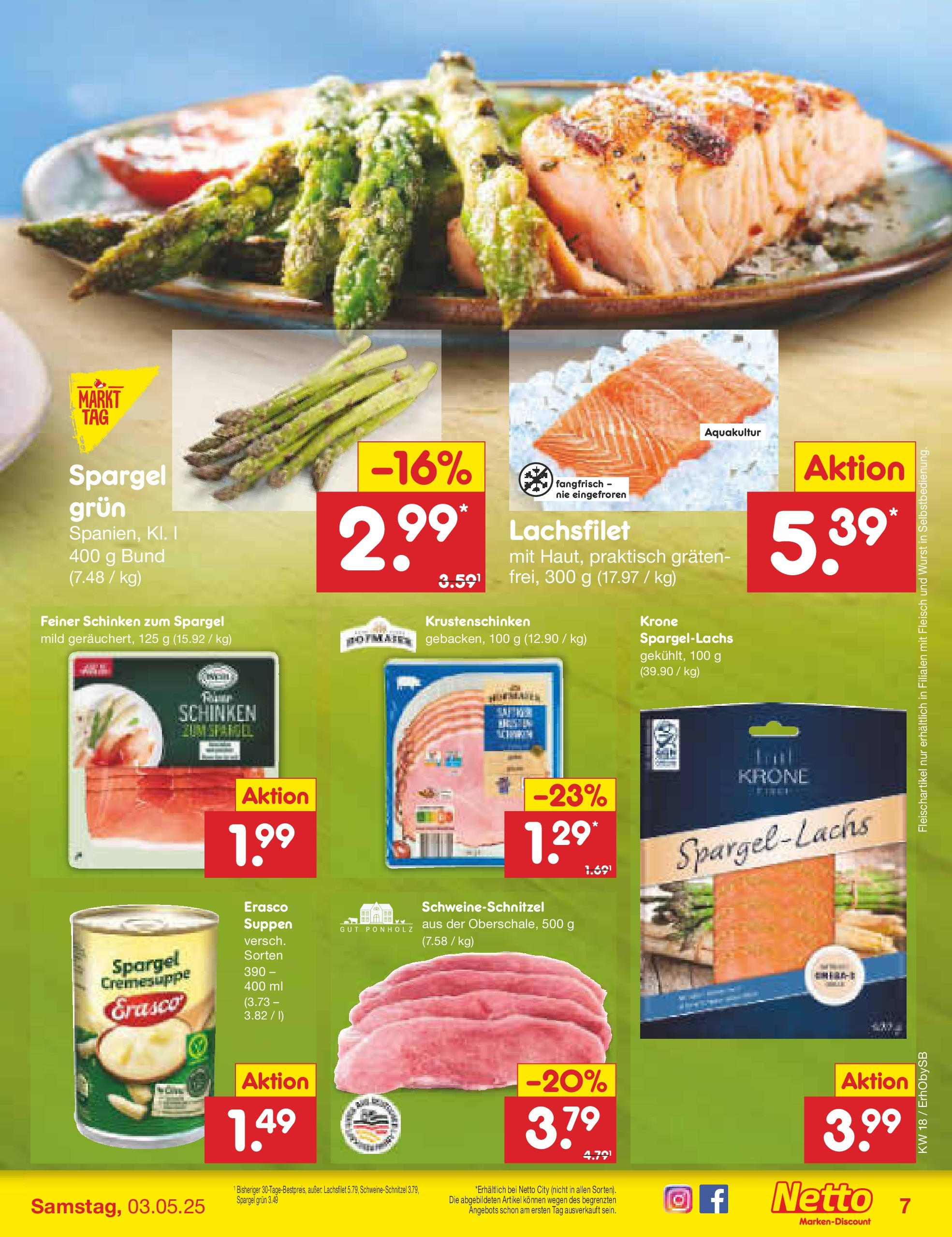 Netto Marken-Discount - Netto: Wochenangebote (ab 27.04.2025) » Angebote | Seite: 7 | Produkte: Spargel, Schinken, Erasco, Fleisch Netto Marken-Discount - Netto: Wochenangebote (ab 27.04.2025) » Angebote | Seite: 7 | Produkte: Spargel, Schinken, Erasco, Fleisch
