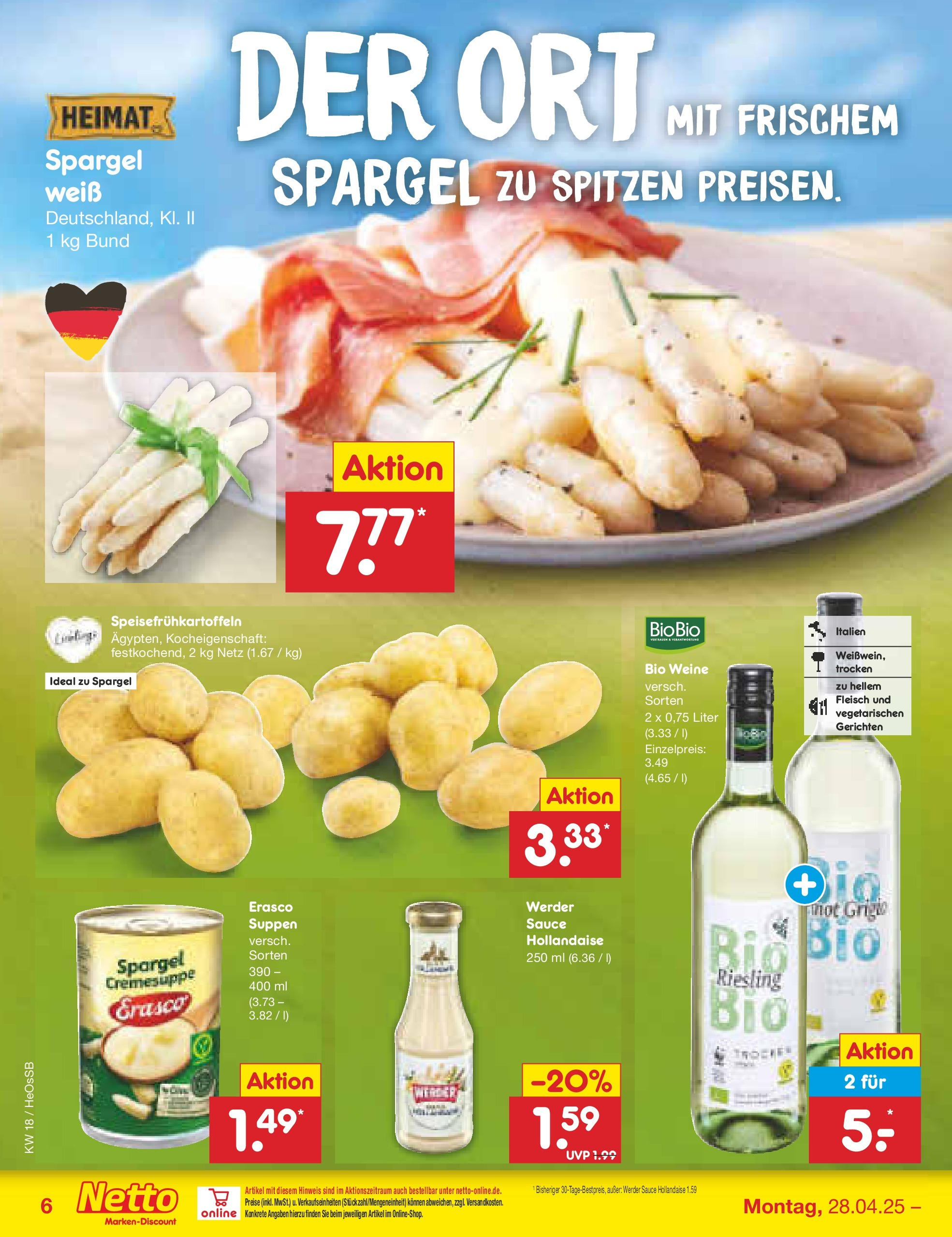 Netto Marken-Discount - Netto: Wochenangebote (ab 27.04.2025) » Angebote | Seite: 6 | Produkte: Spargel, Erasco, Fleisch Netto Marken-Discount - Netto: Wochenangebote (ab 27.04.2025) » Angebote | Seite: 6 | Produkte: Spargel, Erasco, Fleisch