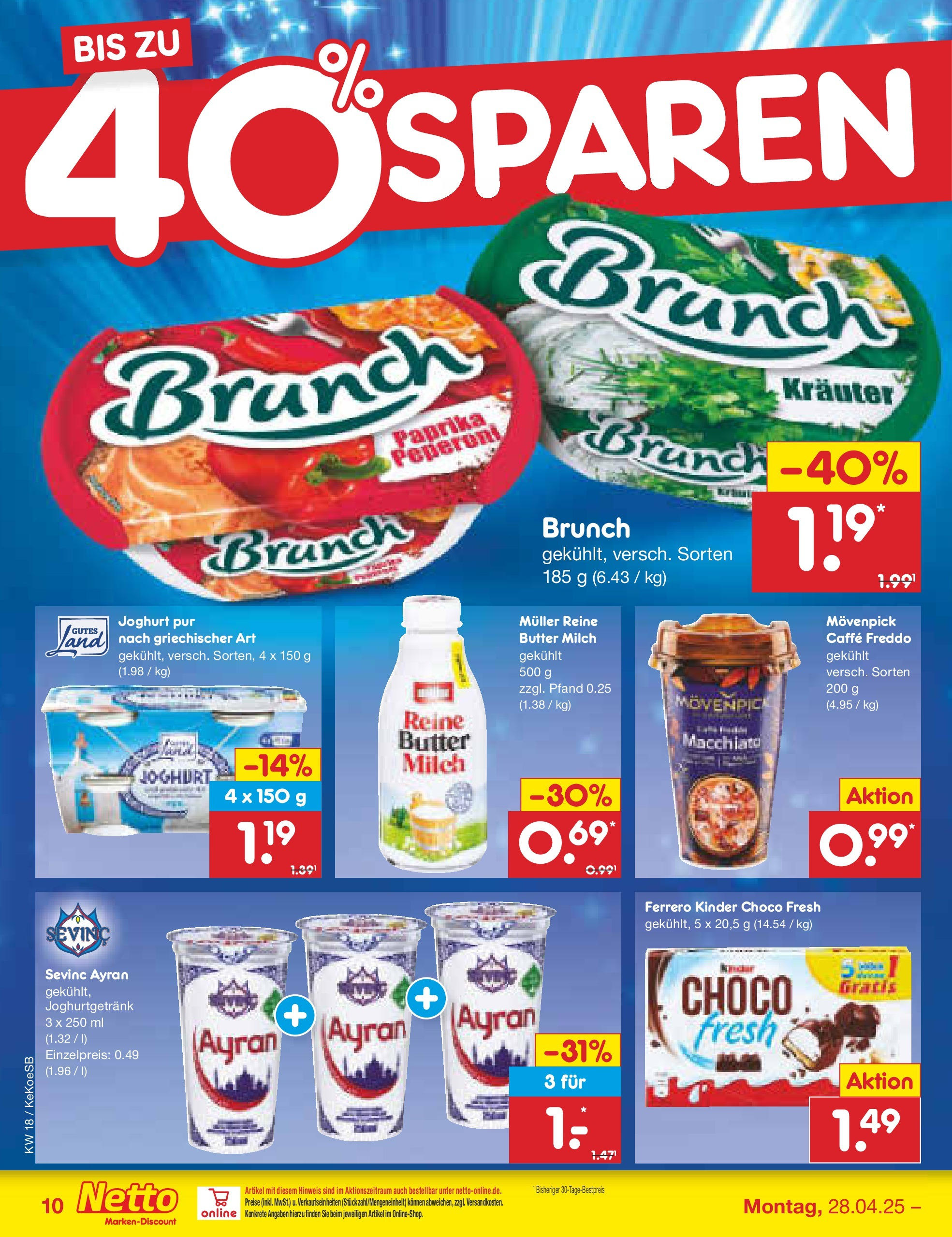 Netto Marken-Discount - Netto: Wochenangebote (ab 27.04.2025) » Angebote | Seite: 10 | Produkte: Milch, Butter, Joghurt, Paprika
