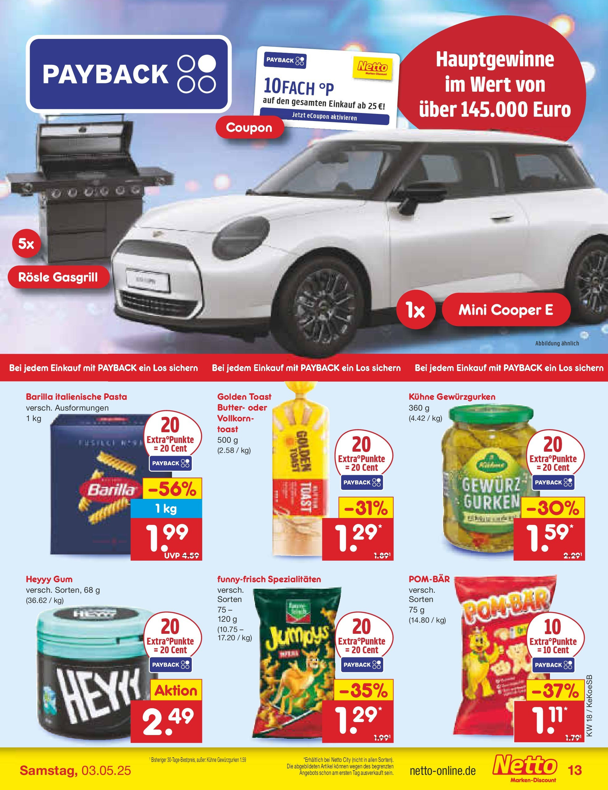 Netto Marken-Discount - Netto: Wochenangebote (ab 27.04.2025) » Angebote | Seite: 13 | Produkte: Grill, Toast, Chips, Gurken
