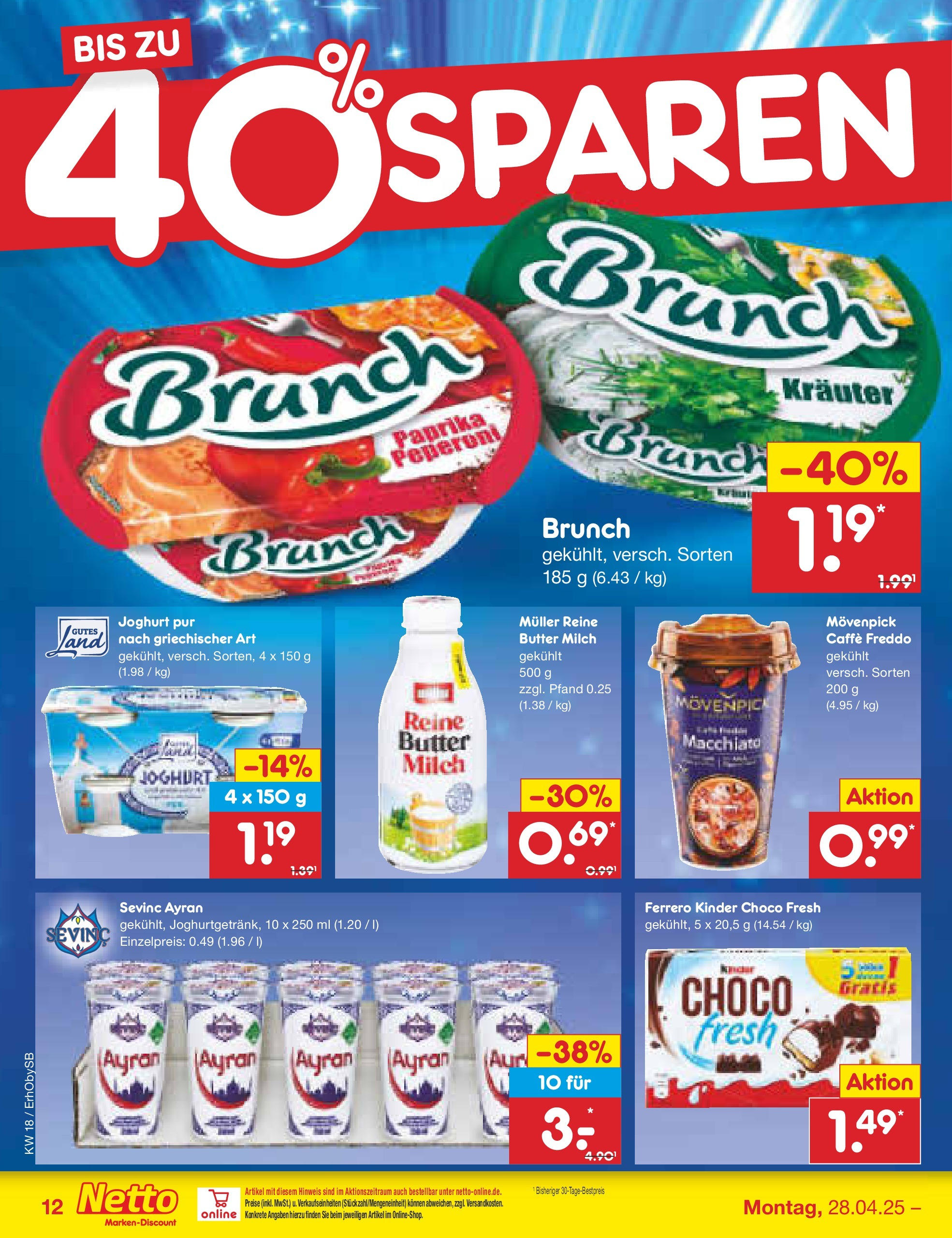 Netto Marken-Discount - Netto: Wochenangebote (ab 27.04.2025) » Angebote | Seite: 12 | Produkte: Milch, Butter, Joghurt, Paprika Netto Marken-Discount - Netto: Wochenangebote (ab 27.04.2025) » Angebote | Seite: 12 | Produkte: Milch, Butter, Joghurt, Paprika