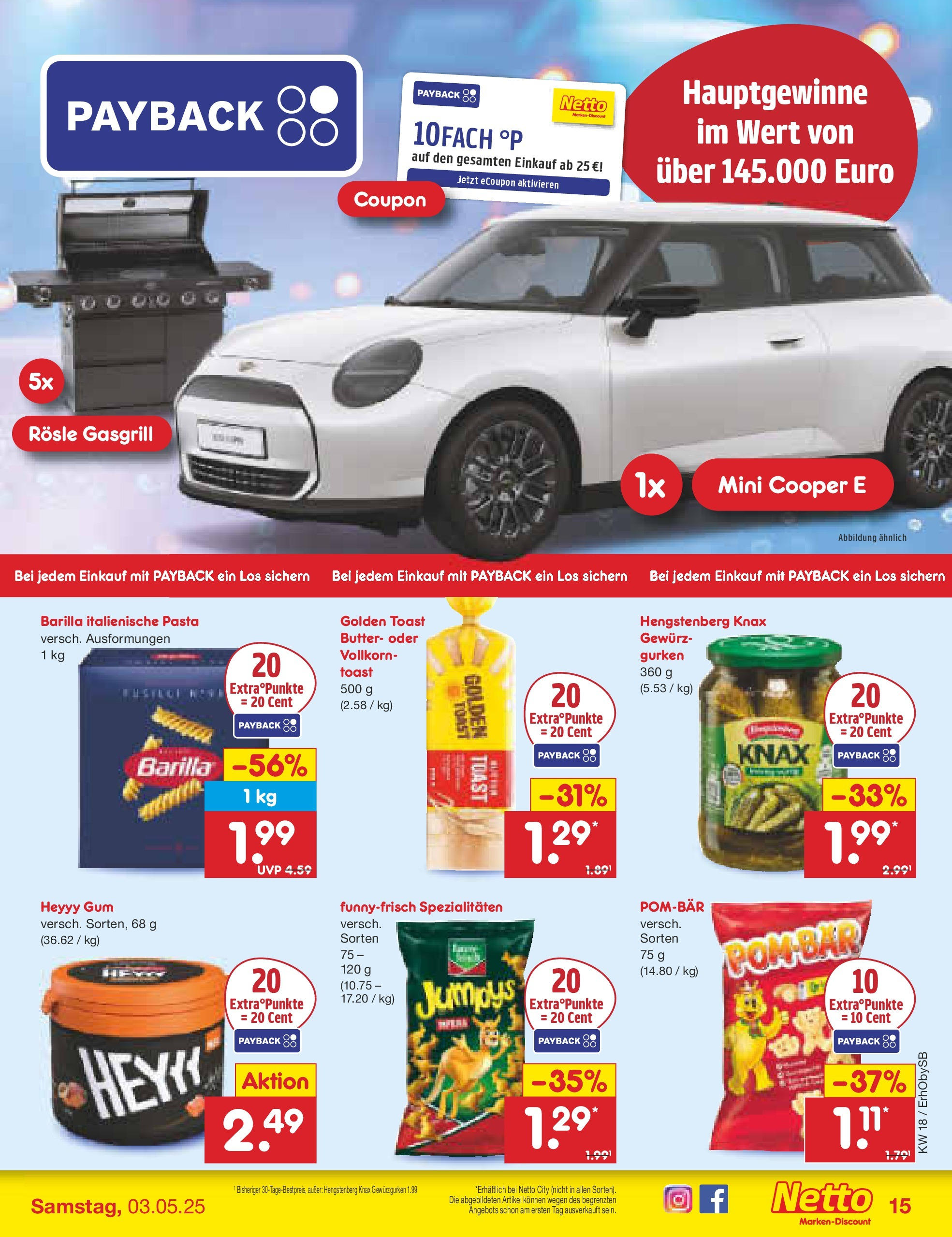 Netto Marken-Discount - Netto: Wochenangebote (ab 27.04.2025) » Angebote | Seite: 15 | Produkte: Butter, Barilla, POM-BÄR, Gurken Netto Marken-Discount - Netto: Wochenangebote (ab 27.04.2025) » Angebote | Seite: 15 | Produkte: Butter, Barilla, POM-BÄR, Gurken
