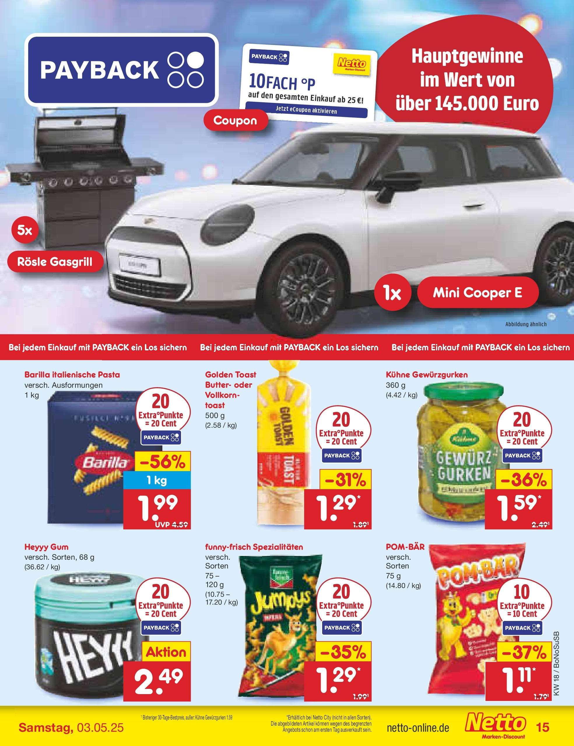 Netto Marken-Discount - Netto: Wochenangebote (ab 27.04.2025) » Angebote | Seite: 15 | Produkte: Butter, Toast, POM-BÄR, Chips