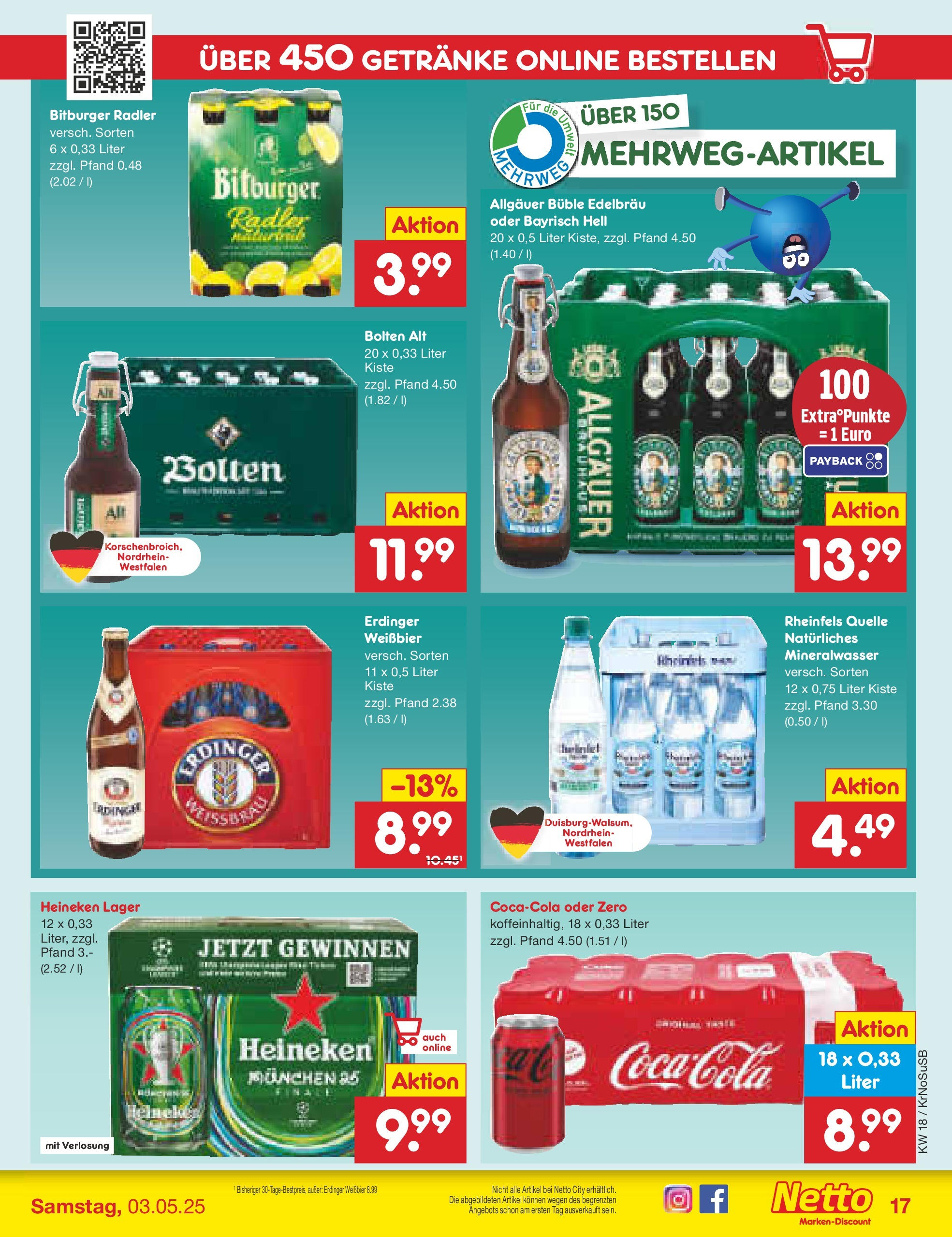 Netto Marken-Discount - Netto: Wochenangebote (ab 27.04.2025) » Angebote | Seite: 17 | Produkte: Erdinger, Mineralwasser, Radler, Rheinfels quelle Netto Marken-Discount - Netto: Wochenangebote (ab 27.04.2025) » Angebote | Seite: 17 | Produkte: Erdinger, Mineralwasser, Radler, Rheinfels quelle