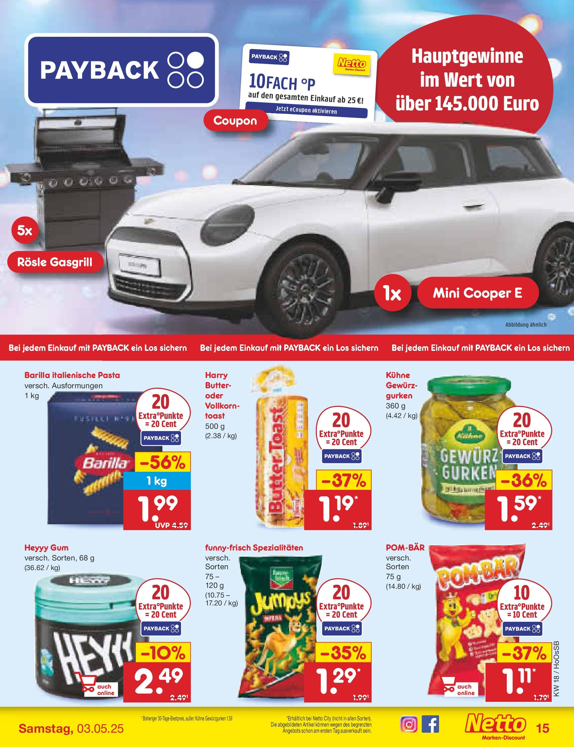 Netto Marken-Discount - Netto: Wochenangebote (ab 27.04.2025) » Angebote | Seite: 15 | Produkte: Butter, Barilla, POM-BÄR, Gurken