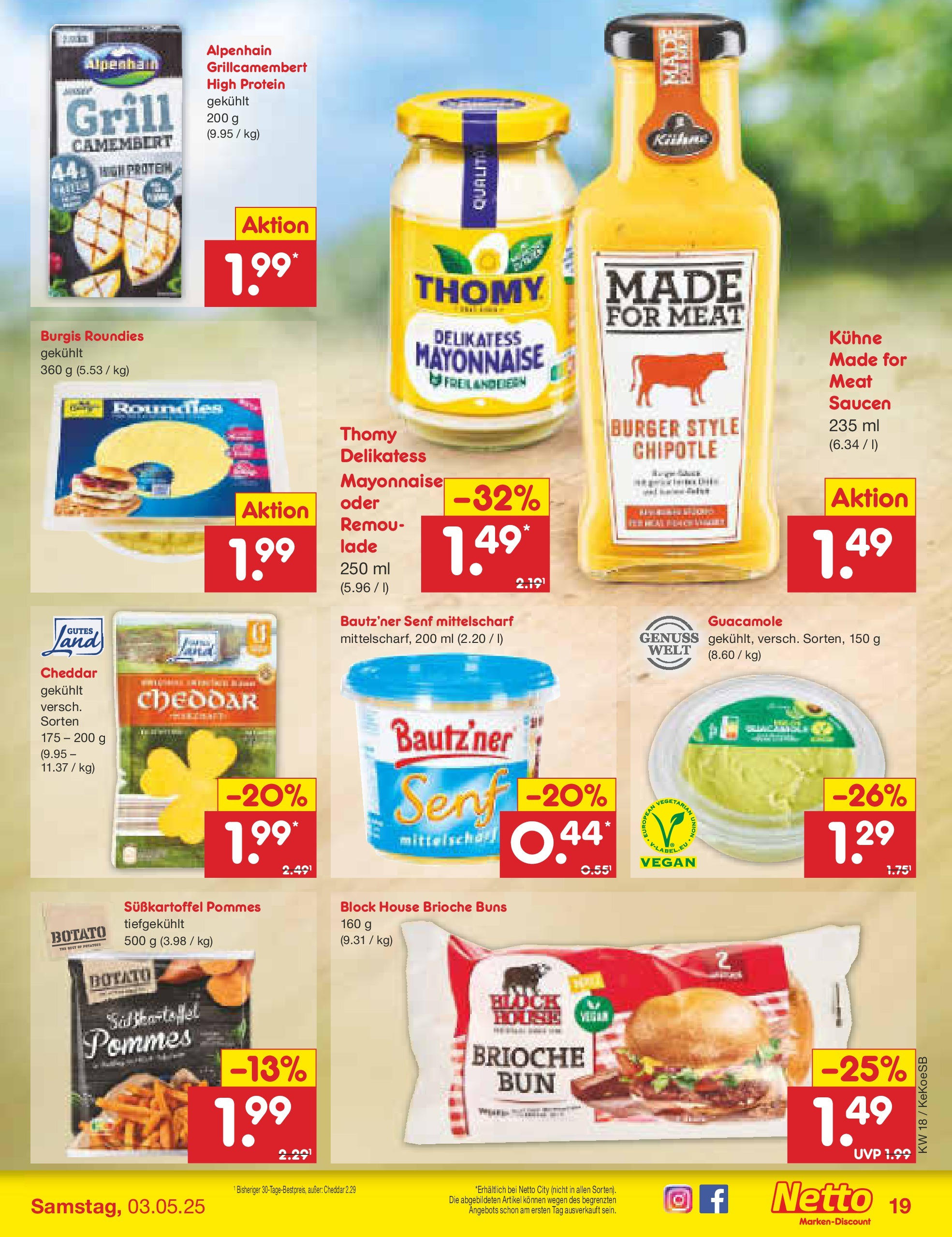 Netto Marken-Discount - Netto: Wochenangebote (ab 27.04.2025) » Angebote | Seite: 19 | Produkte: Grill, Pommes, Burger, Mayonnaise