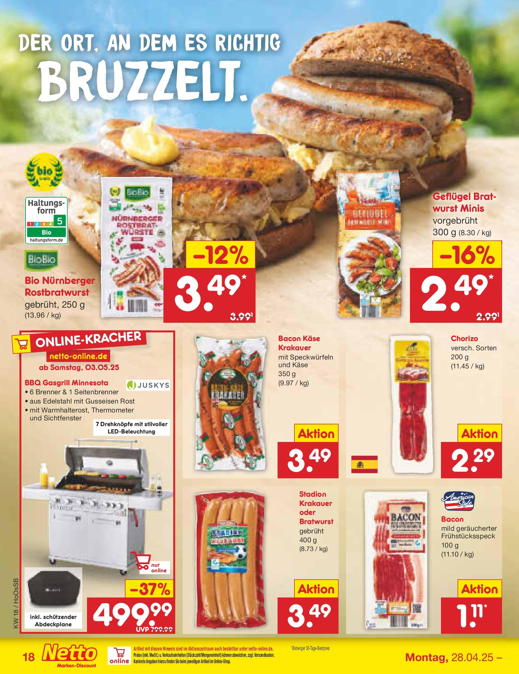 Netto Marken-Discount - Netto: Wochenangebote (ab 27.04.2025) » Angebote | Seite: 18 | Produkte: Grill, Thermometer, Käse, Wurst