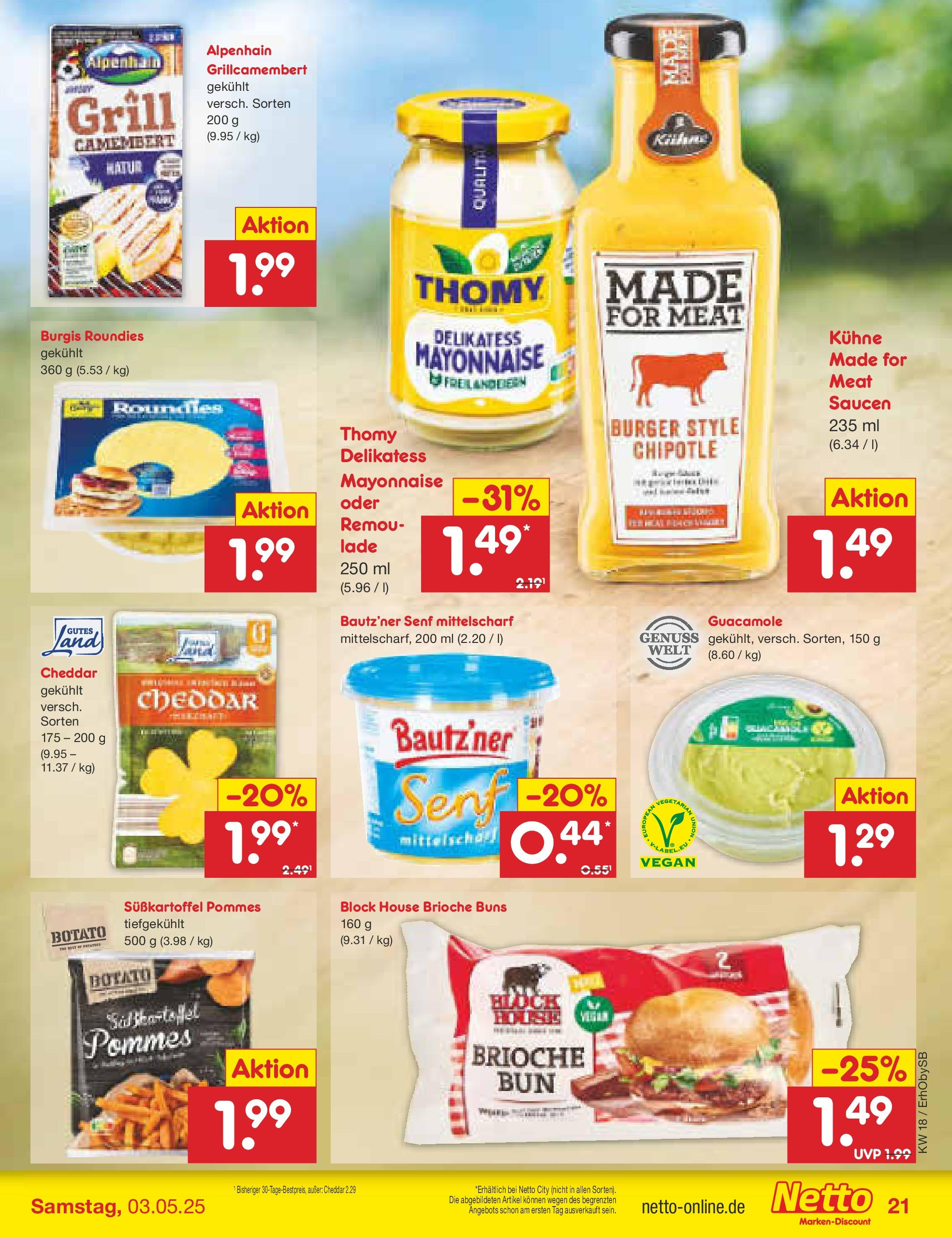 Netto Marken-Discount - Netto: Wochenangebote (ab 27.04.2025) » Angebote | Seite: 21 | Produkte: Grill, Pommes, Burger, Mayonnaise Netto Marken-Discount - Netto: Wochenangebote (ab 27.04.2025) » Angebote | Seite: 21 | Produkte: Grill, Pommes, Burger, Mayonnaise