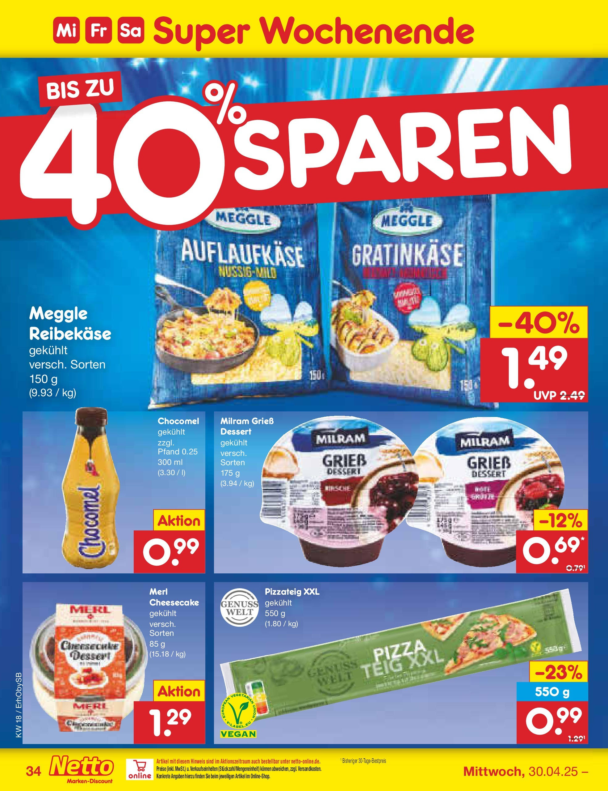 Netto Marken-Discount - Netto: Wochenangebote (ab 27.04.2025) » Angebote | Seite: 34 | Produkte: Pudding, Milram, Chocomel, Pizza Netto Marken-Discount - Netto: Wochenangebote (ab 27.04.2025) » Angebote | Seite: 34 | Produkte: Pudding, Milram, Chocomel, Pizza