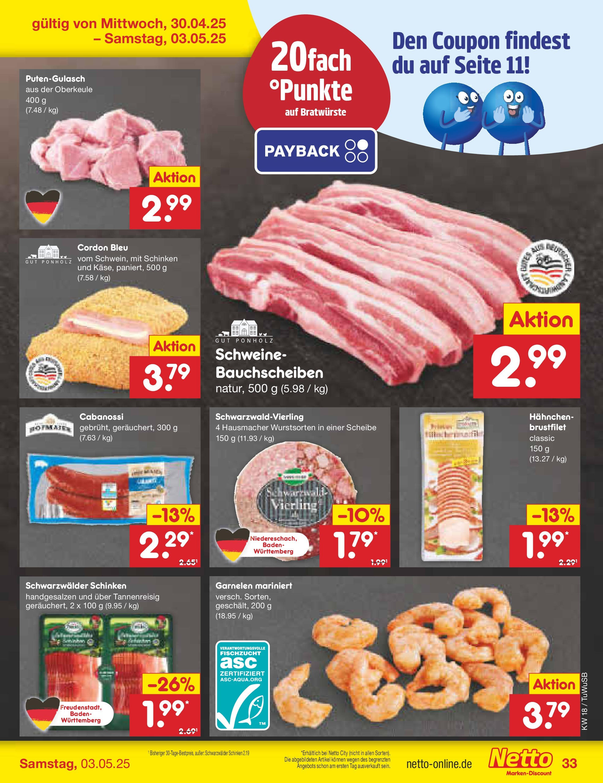 Netto Marken-Discount - Netto: Wochenangebote (ab 27.04.2025) » Angebote | Seite: 33 | Produkte: Hahnchen, Garnelen, Schinken Netto Marken-Discount - Netto: Wochenangebote (ab 27.04.2025) » Angebote | Seite: 33 | Produkte: Hahnchen, Garnelen, Schinken