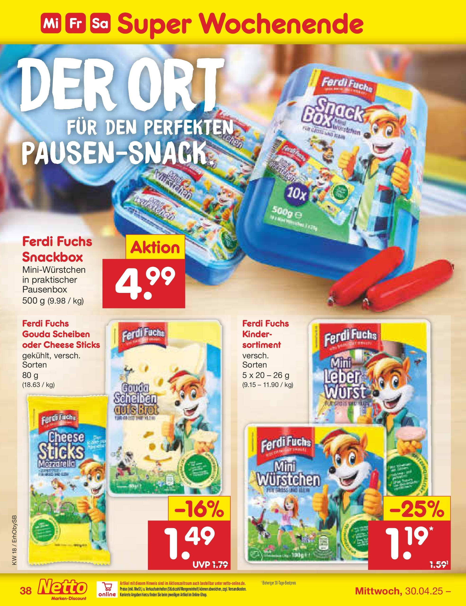 Netto Marken-Discount - Netto: Wochenangebote (ab 27.04.2025) » Angebote | Seite: 38 | Produkte: Mozzarella, Gouda, Wurst, Brot Netto Marken-Discount - Netto: Wochenangebote (ab 27.04.2025) » Angebote | Seite: 38 | Produkte: Mozzarella, Gouda, Wurst, Brot