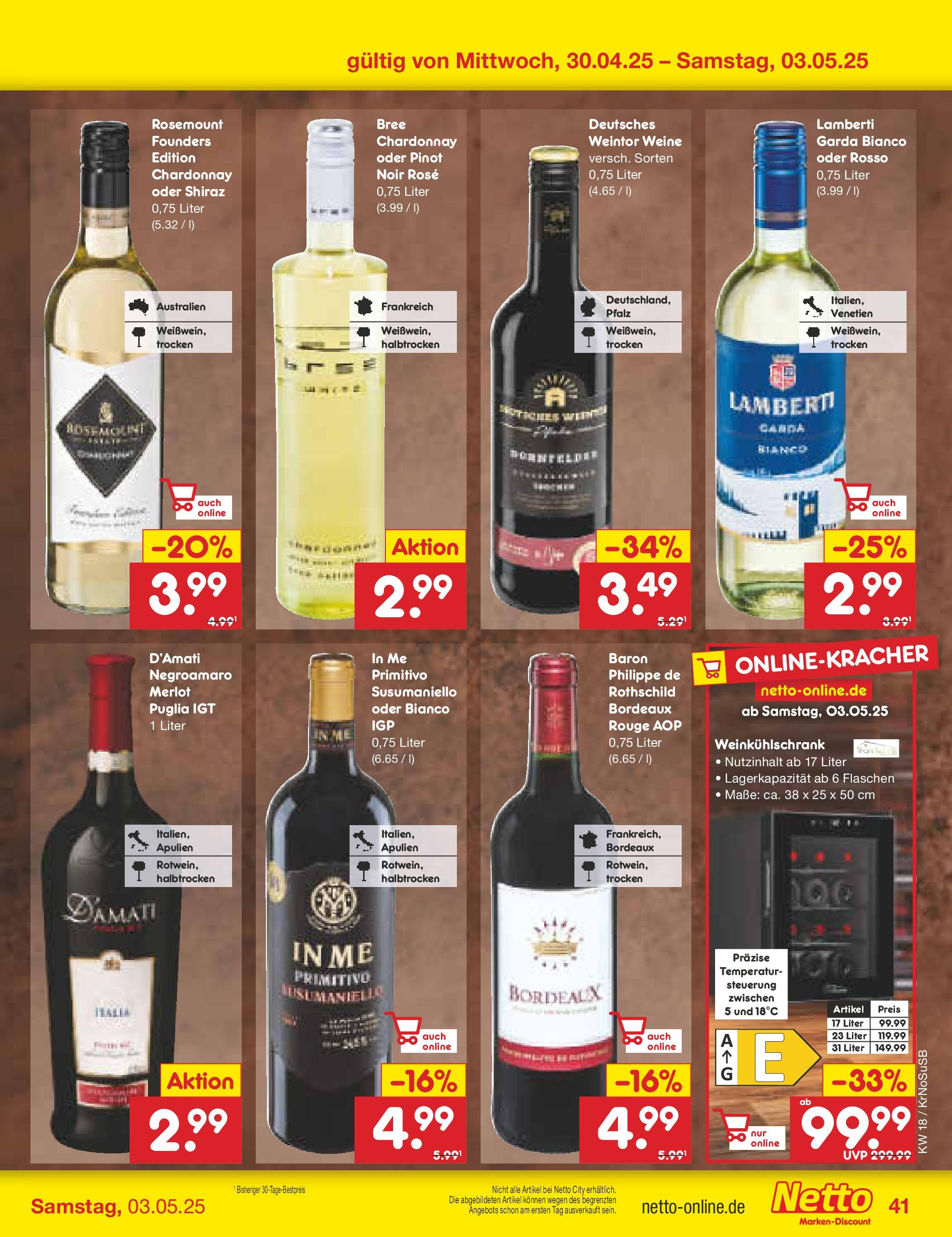 Netto Marken-Discount - Netto: Wochenangebote (ab 27.04.2025) » Angebote | Seite: 41 | Produkte: Merlot, Bree, Rouge Netto Marken-Discount - Netto: Wochenangebote (ab 27.04.2025) » Angebote | Seite: 41 | Produkte: Merlot, Bree, Rouge