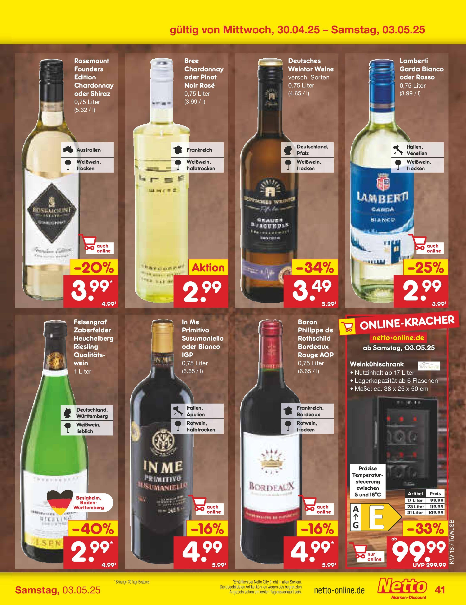 Netto Marken-Discount - Netto: Wochenangebote (ab 27.04.2025) » Angebote | Seite: 41 | Produkte: Bree, Rouge, Wein Netto Marken-Discount - Netto: Wochenangebote (ab 27.04.2025) » Angebote | Seite: 41 | Produkte: Bree, Rouge, Wein