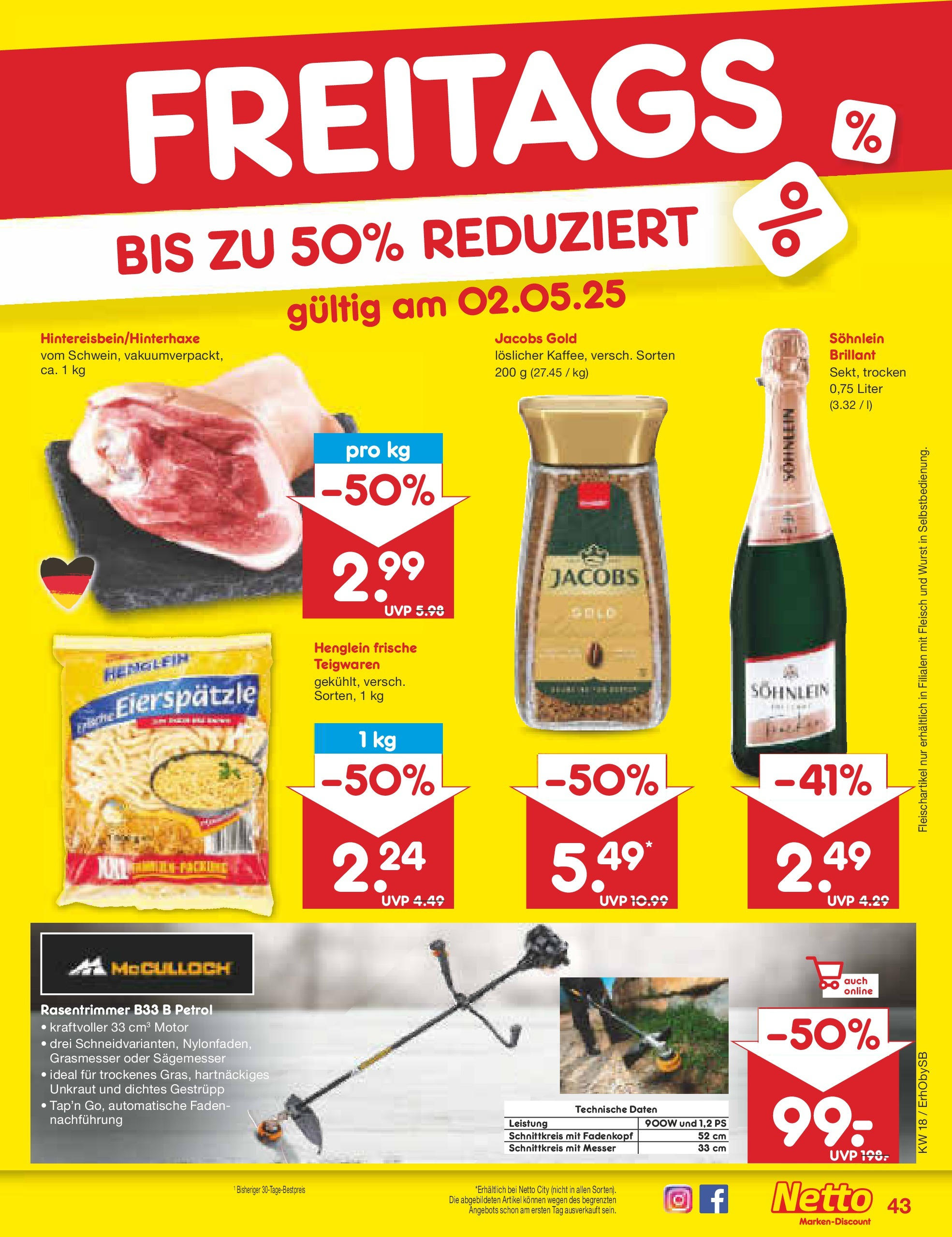 Netto Marken-Discount - Netto: Wochenangebote (ab 27.04.2025) » Angebote | Seite: 43 | Produkte: Wurst, Pasta, Fleisch Netto Marken-Discount - Netto: Wochenangebote (ab 27.04.2025) » Angebote | Seite: 43 | Produkte: Wurst, Pasta, Fleisch