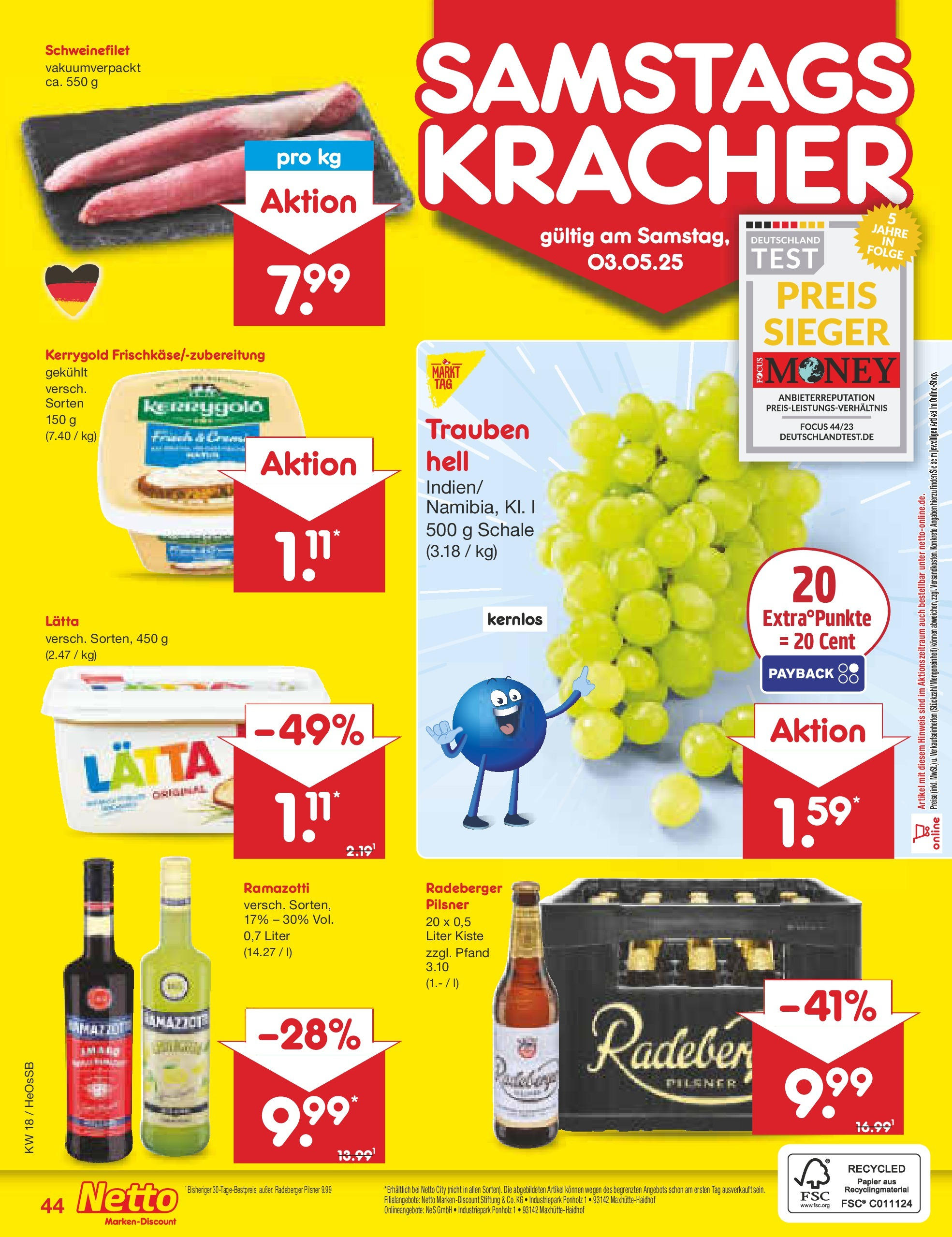 Netto Marken-Discount - Netto: Wochenangebote (ab 27.04.2025) » Angebote | Seite: 44 | Produkte: Margarine, Trauben, Lätta, Radeberger pilsner Netto Marken-Discount - Netto: Wochenangebote (ab 27.04.2025) » Angebote | Seite: 44 | Produkte: Margarine, Trauben, Lätta, Radeberger pilsner